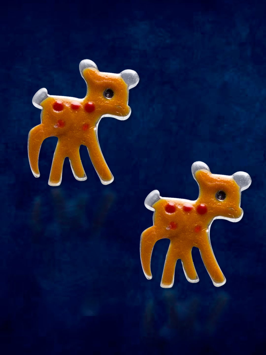 

Taraash Orange Animal Shaped Studs Earrings