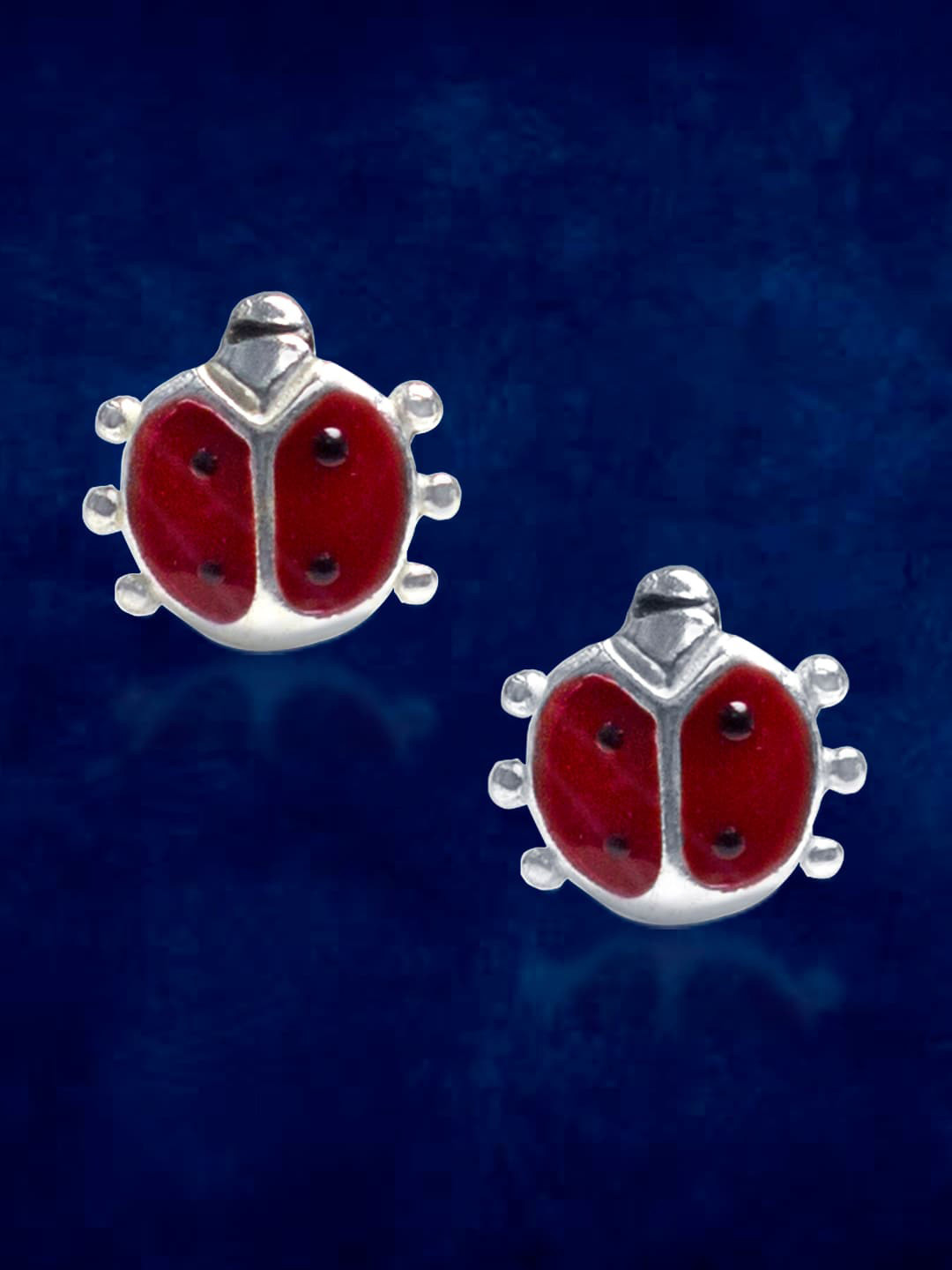 

Taraash 925 Sterling Silver Ladybug Contemporary Studs Earrings, Red