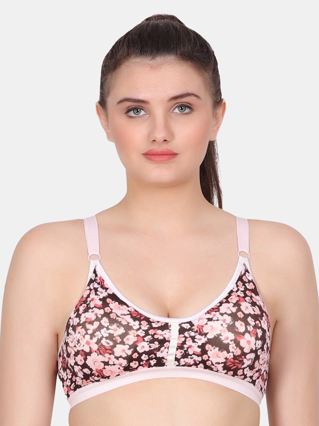 

Amour Secret Floral Bra Full Coverage Lightly Padded, Pink