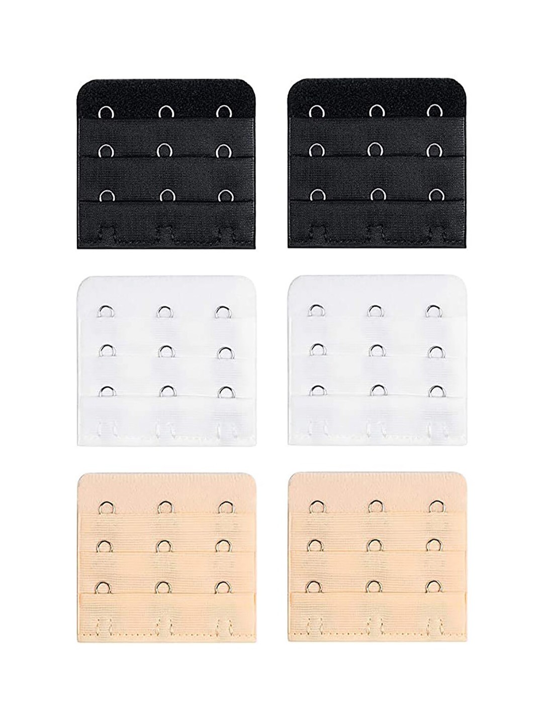 

NOIRA Set Of 6 Bra Extenders, Black