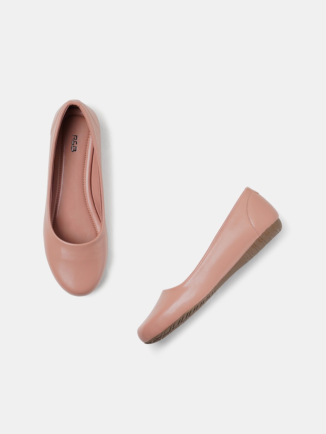 

R&B Round Toe Ballerinas, Nude