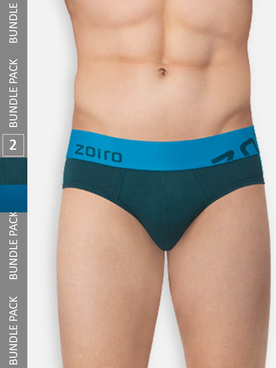 

Zoiro Pack Of 2 Colourblocked Pure Cotton Basic Briefs ZO-BRI-TRE31-SDGJ-VBAD-S-2PC, Grey