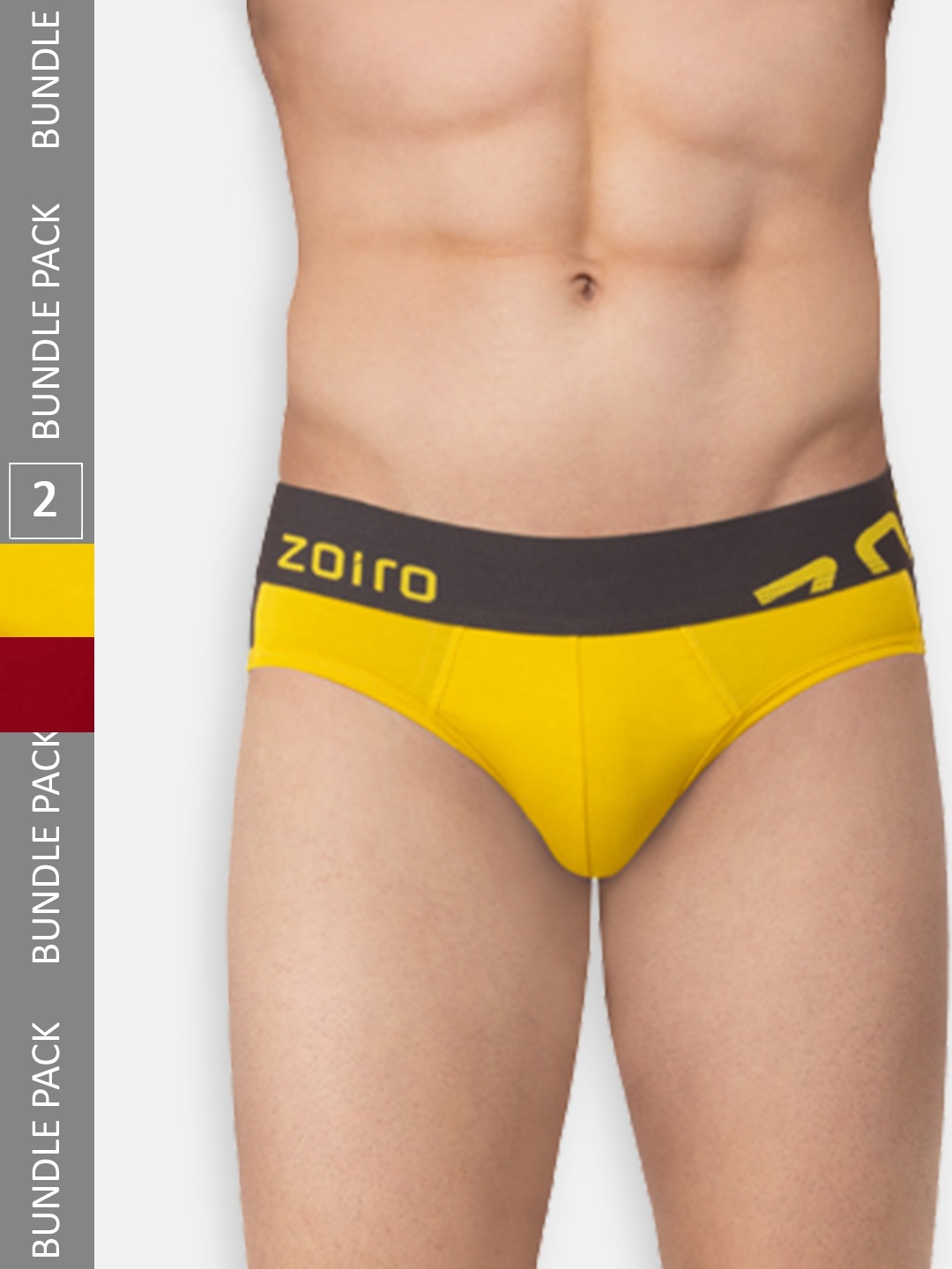 

Zoiro Pack Of 2 Colourblocked Pure Cotton Basic Briefs ZO-BRI-TRE31-RUONY-SUCA-S-2PC, Red