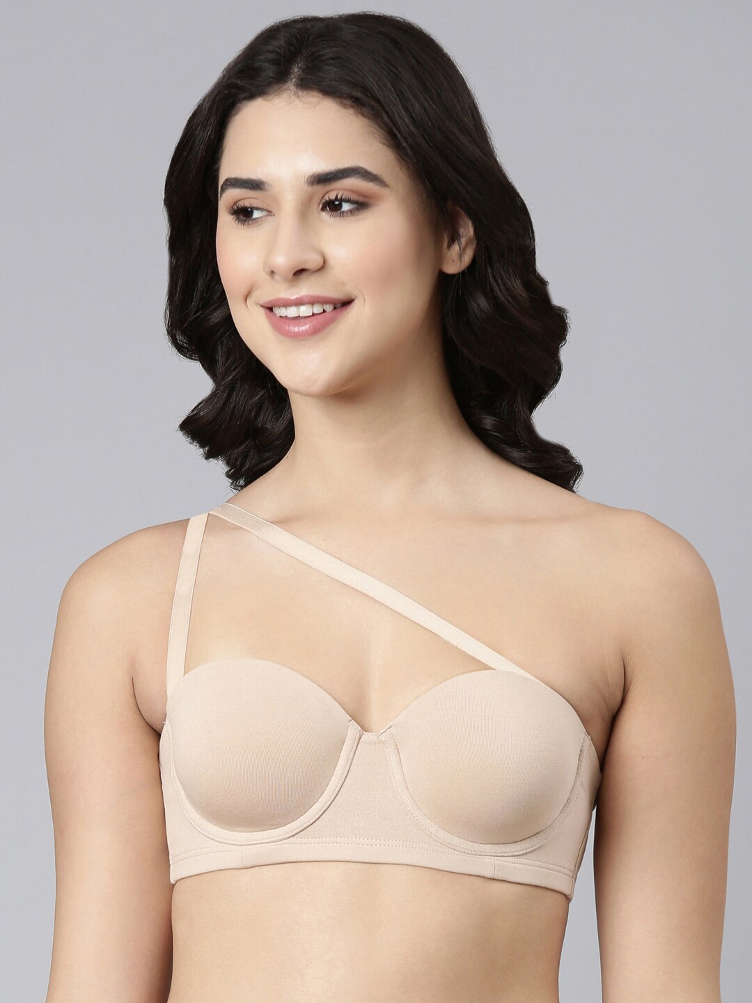 

Enamor Full Coverage Underwired Lightly Padded Bra All Day Comfort, Beige