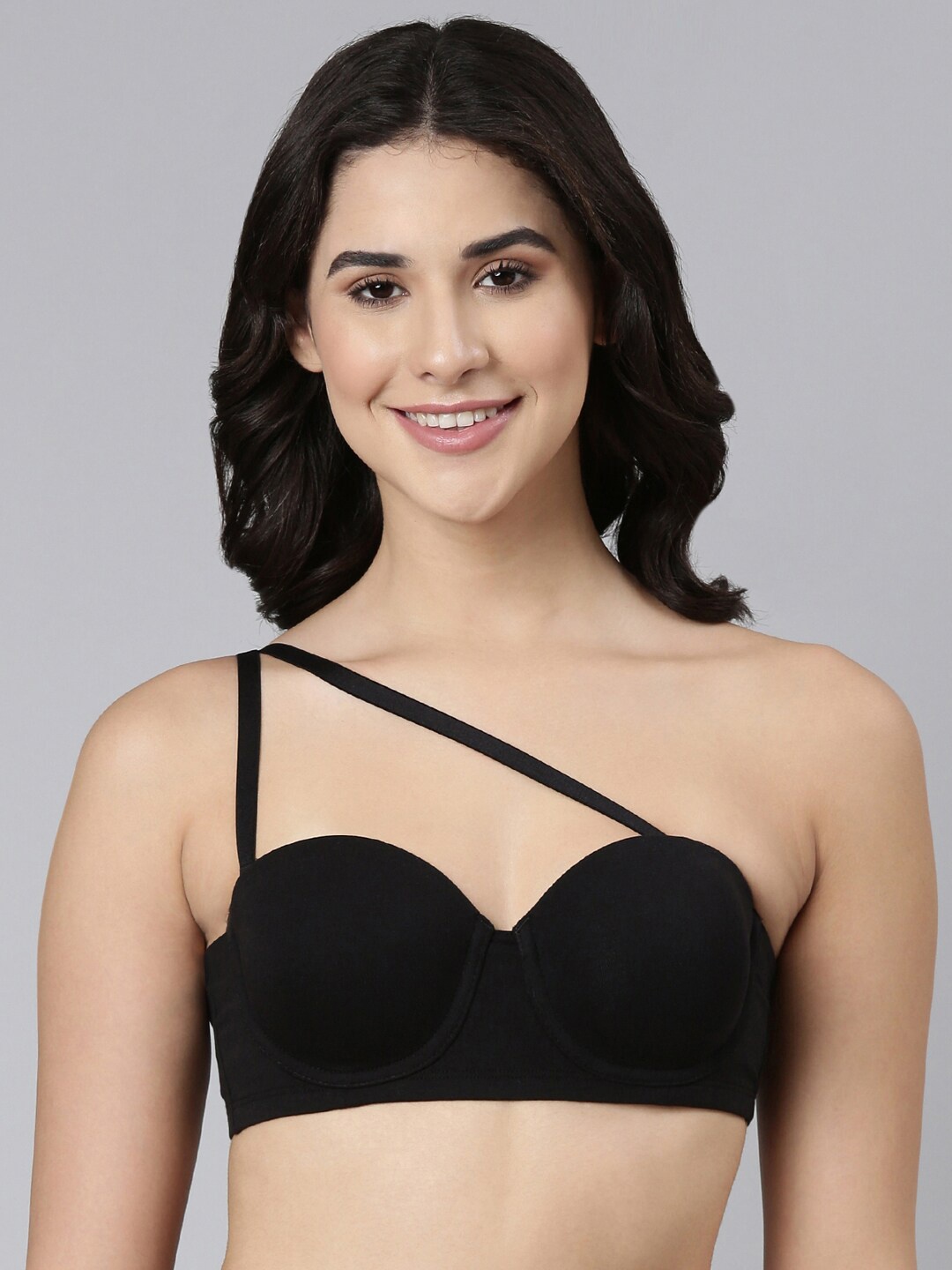 

Enamor Full Coverage Underwired Lightly Padded Bra, Black