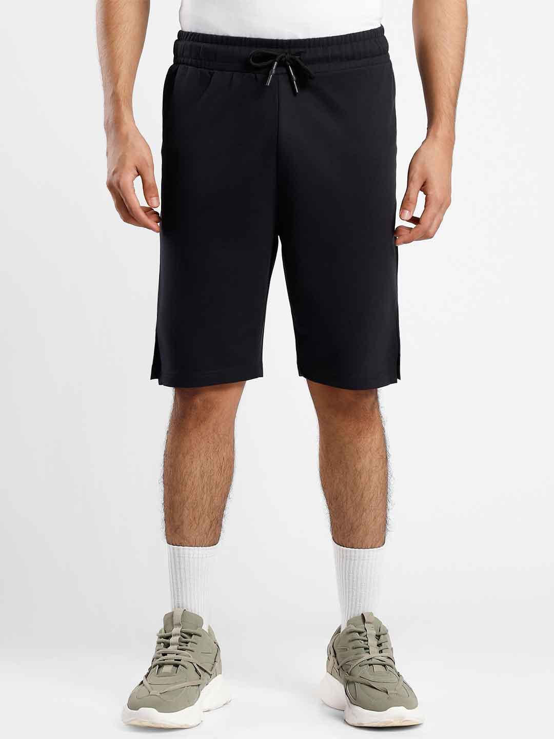 

NOBERO Men Mid Rise Loose Fit Sports Shorts, Black