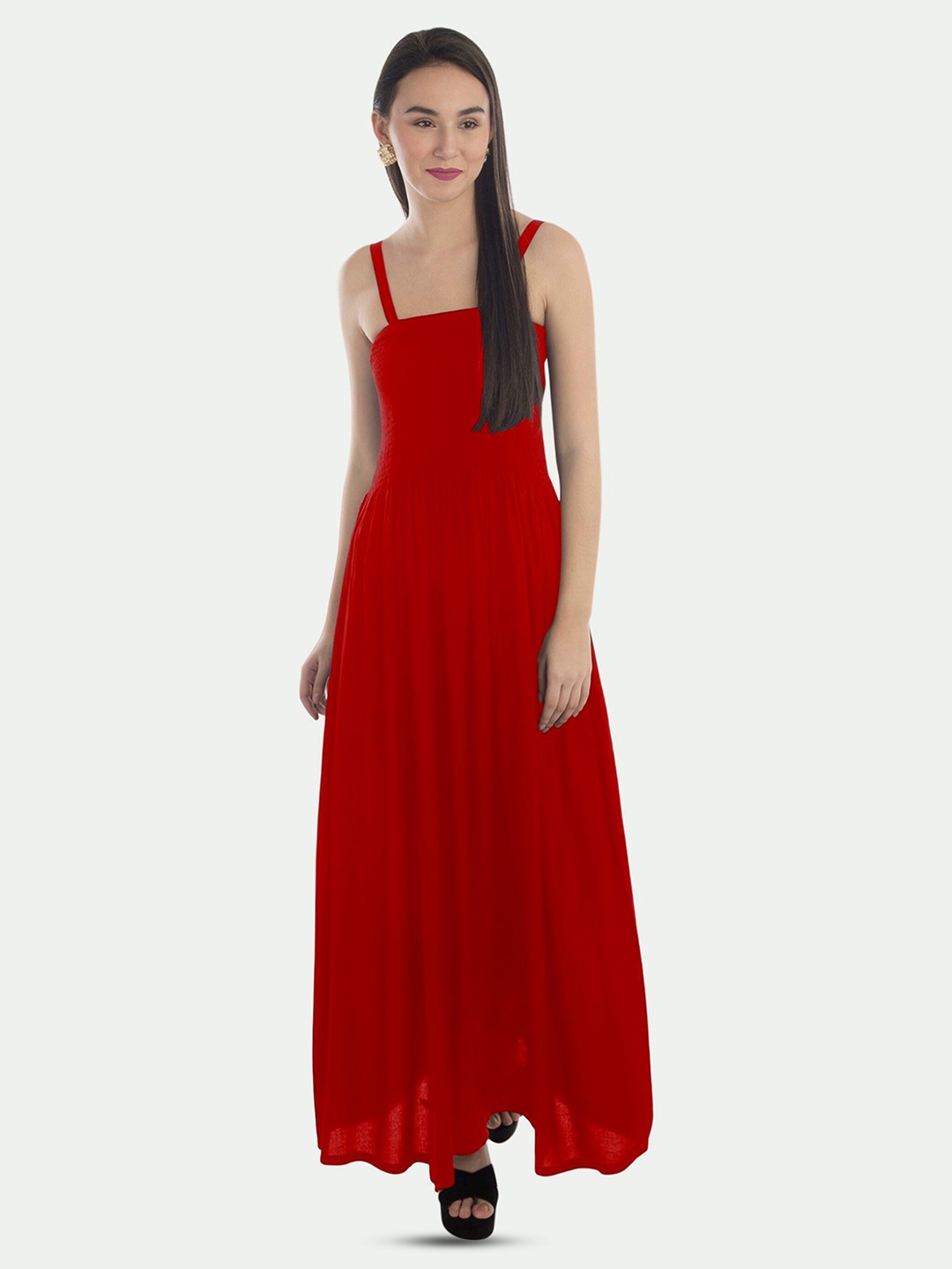 

PATRORNA Fit and Flare Maxi Dress, Maroon