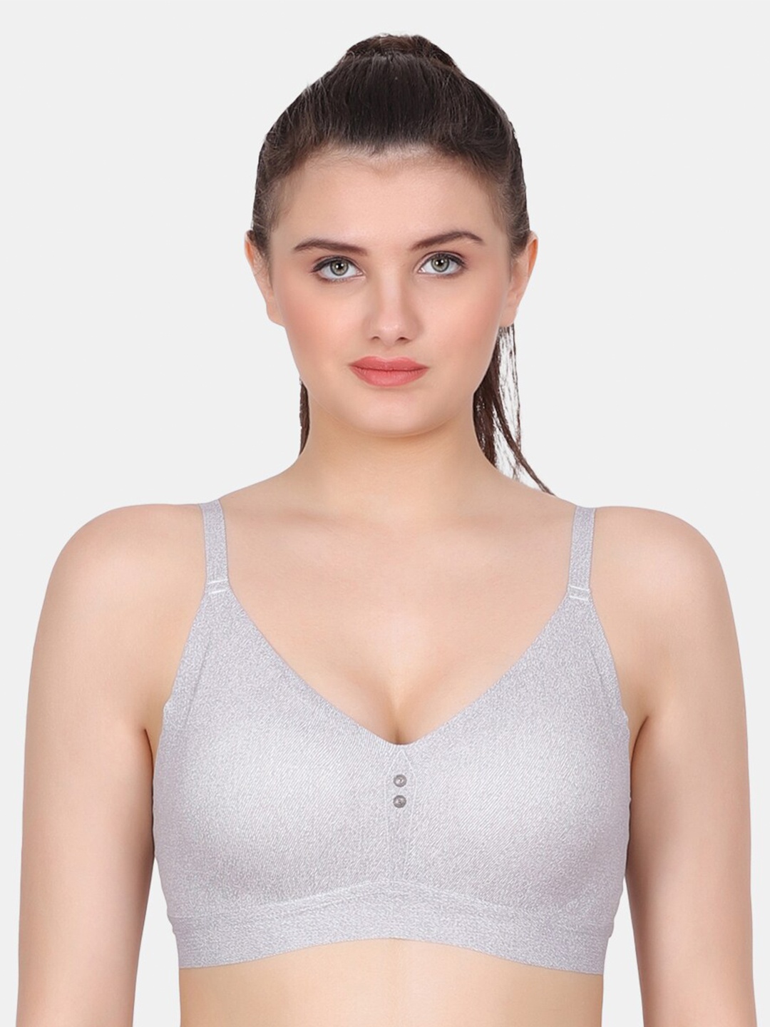 

Amour Secret Lightly Padded Full Coverage Bra with All Day Comfort, Grey