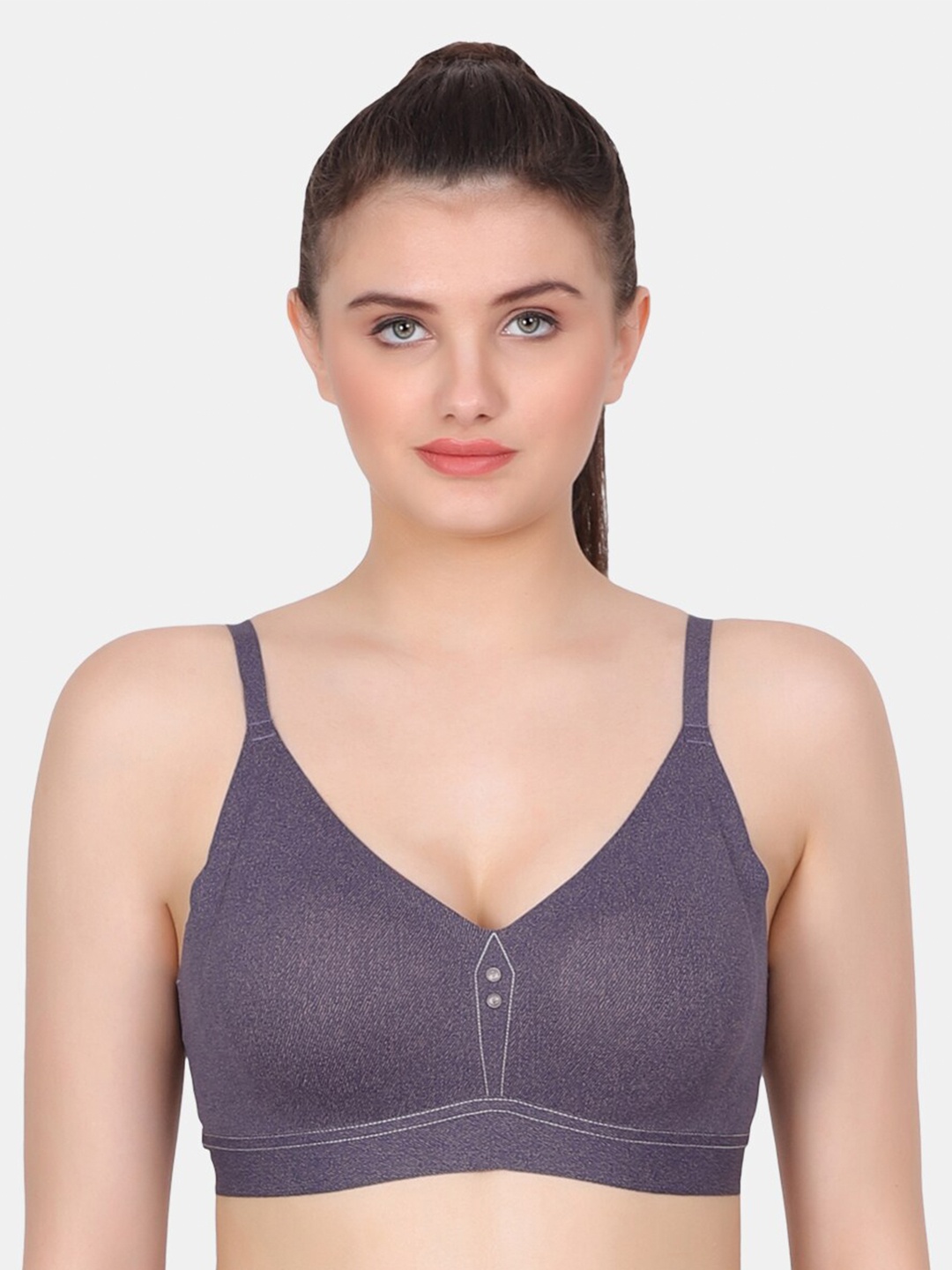 

Amour Secret Training or Gym Sports Bra With Full Coverage Lightly Padded, Charcoal