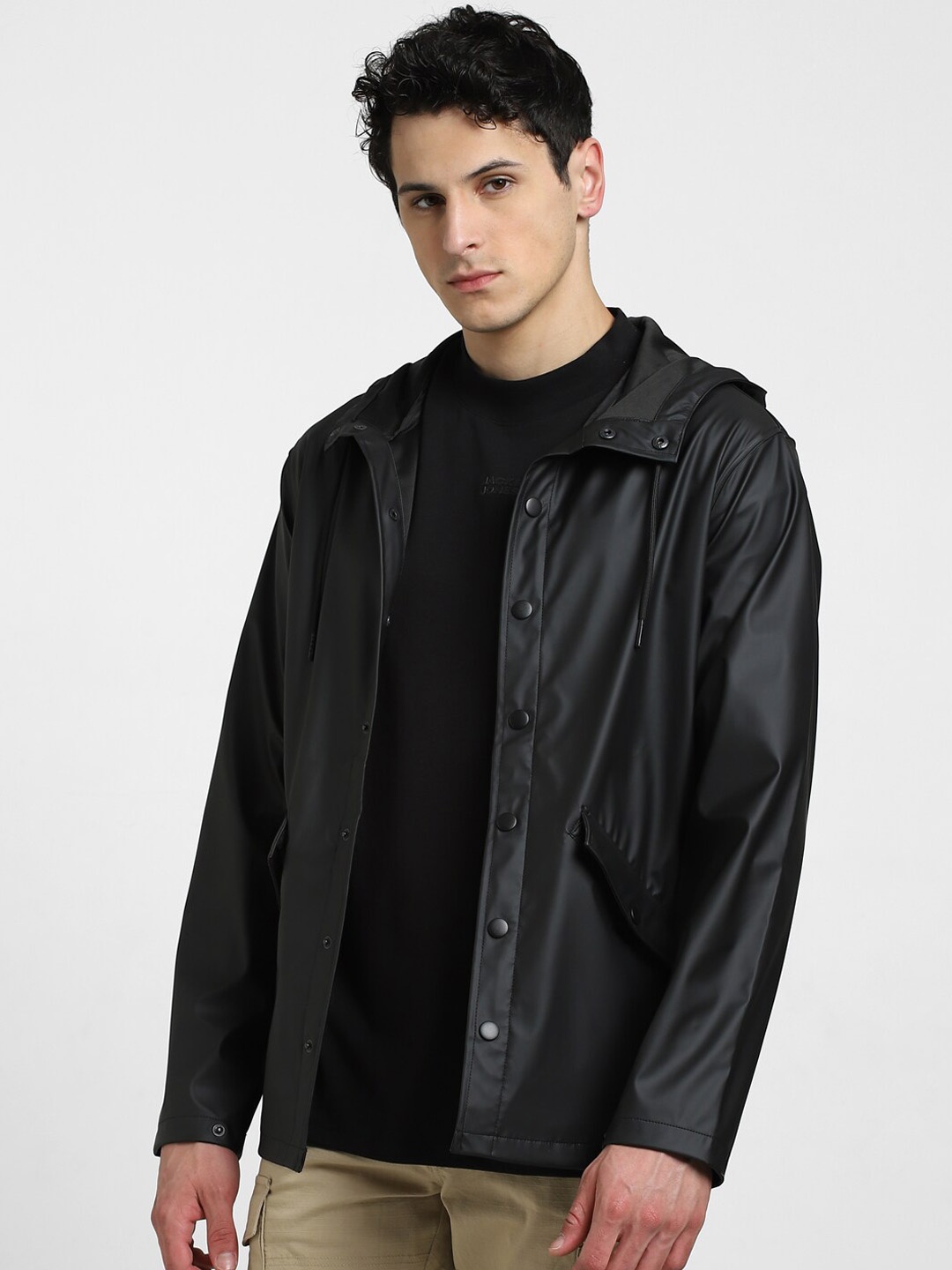 

Jack & Jones Hooded Bomber Jacket, Black