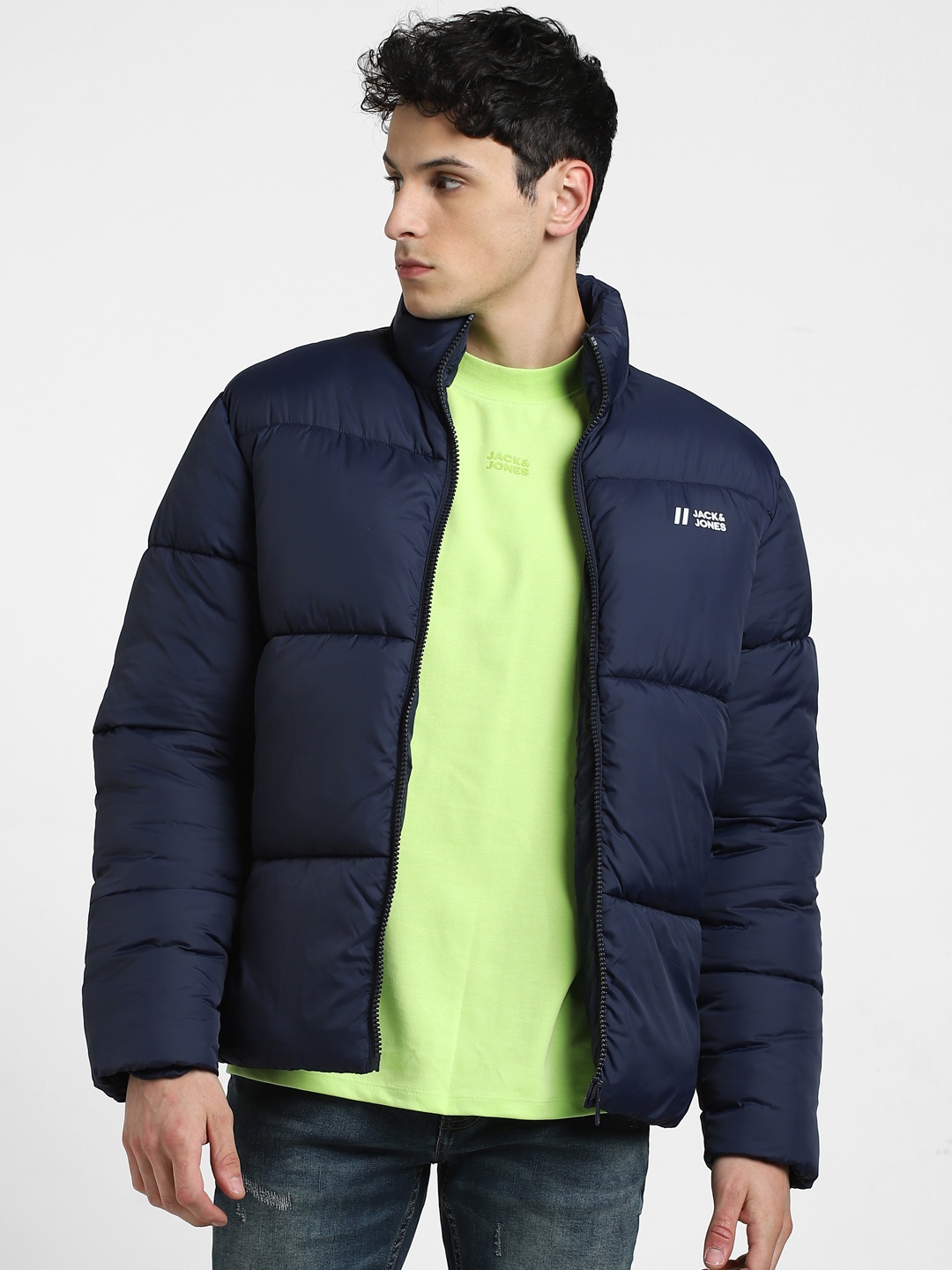 

Jack & Jones Mock Collar Padded Jacket, Navy blue