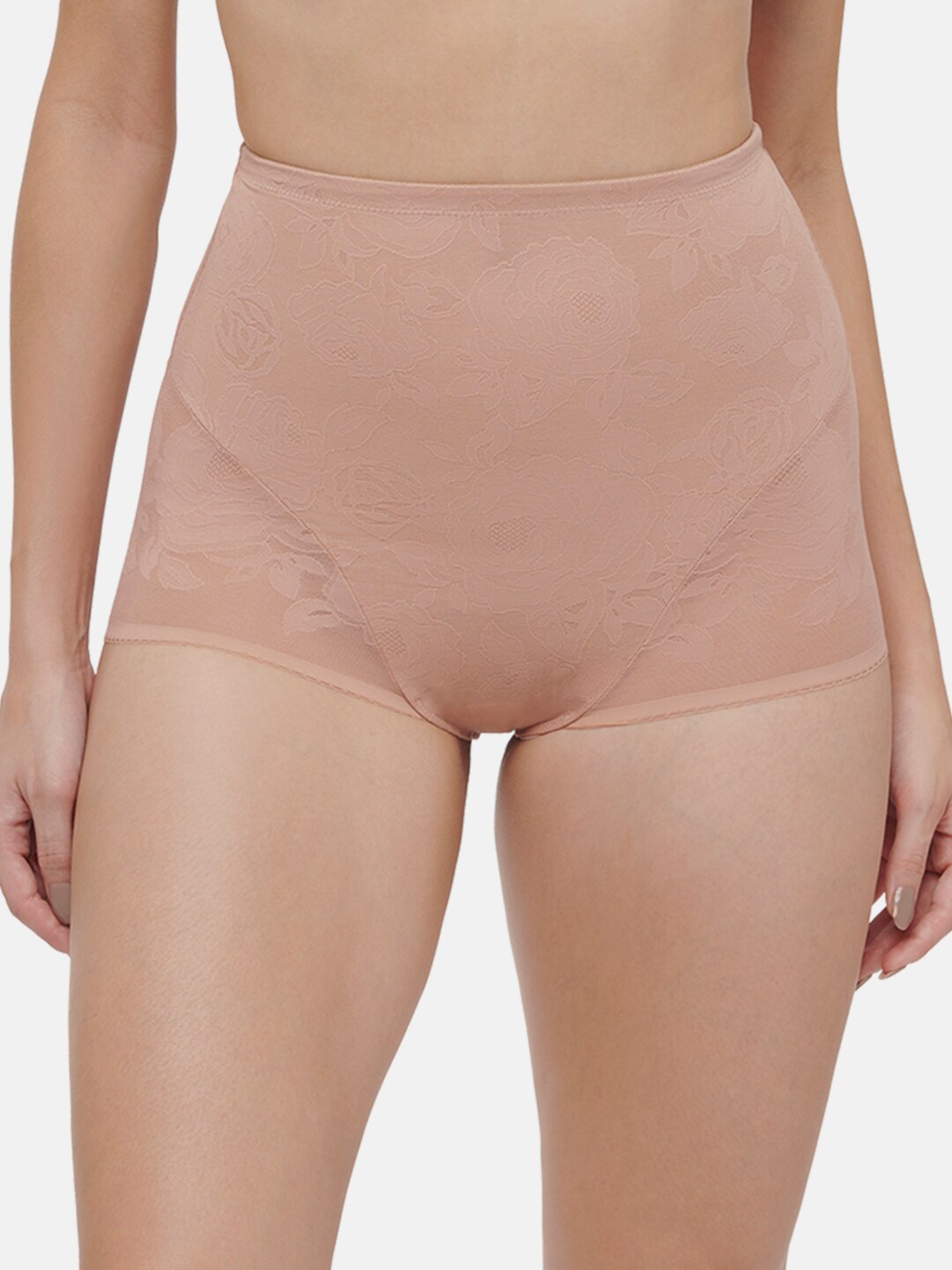 

Triumph Women Lace Self Design High Waist Seamless Hipster Brief 401-858 HH, Nude