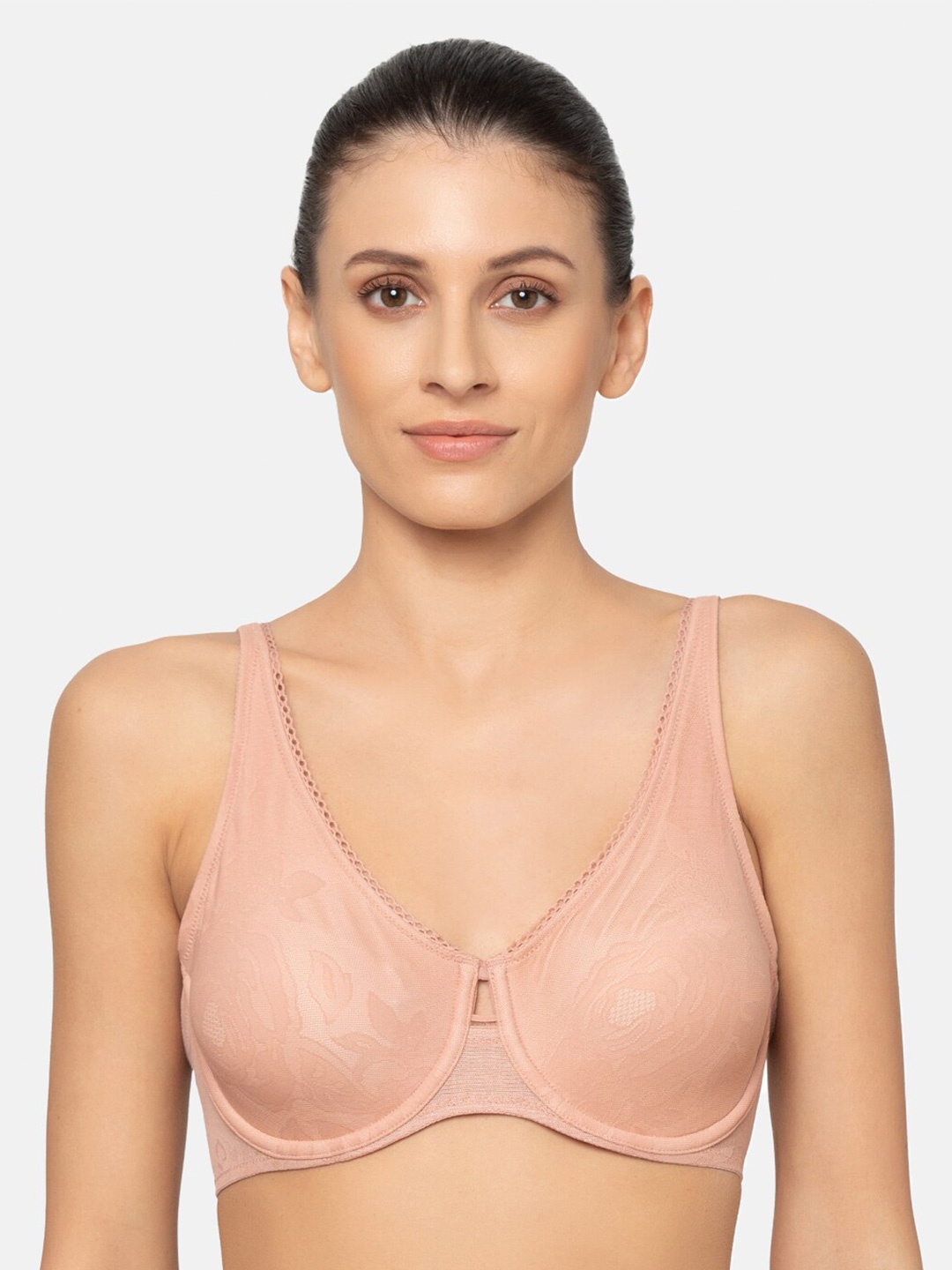 

Triumph Lace Full Coverage Underwired Minimizer Bra With All Day Comfort, Pink