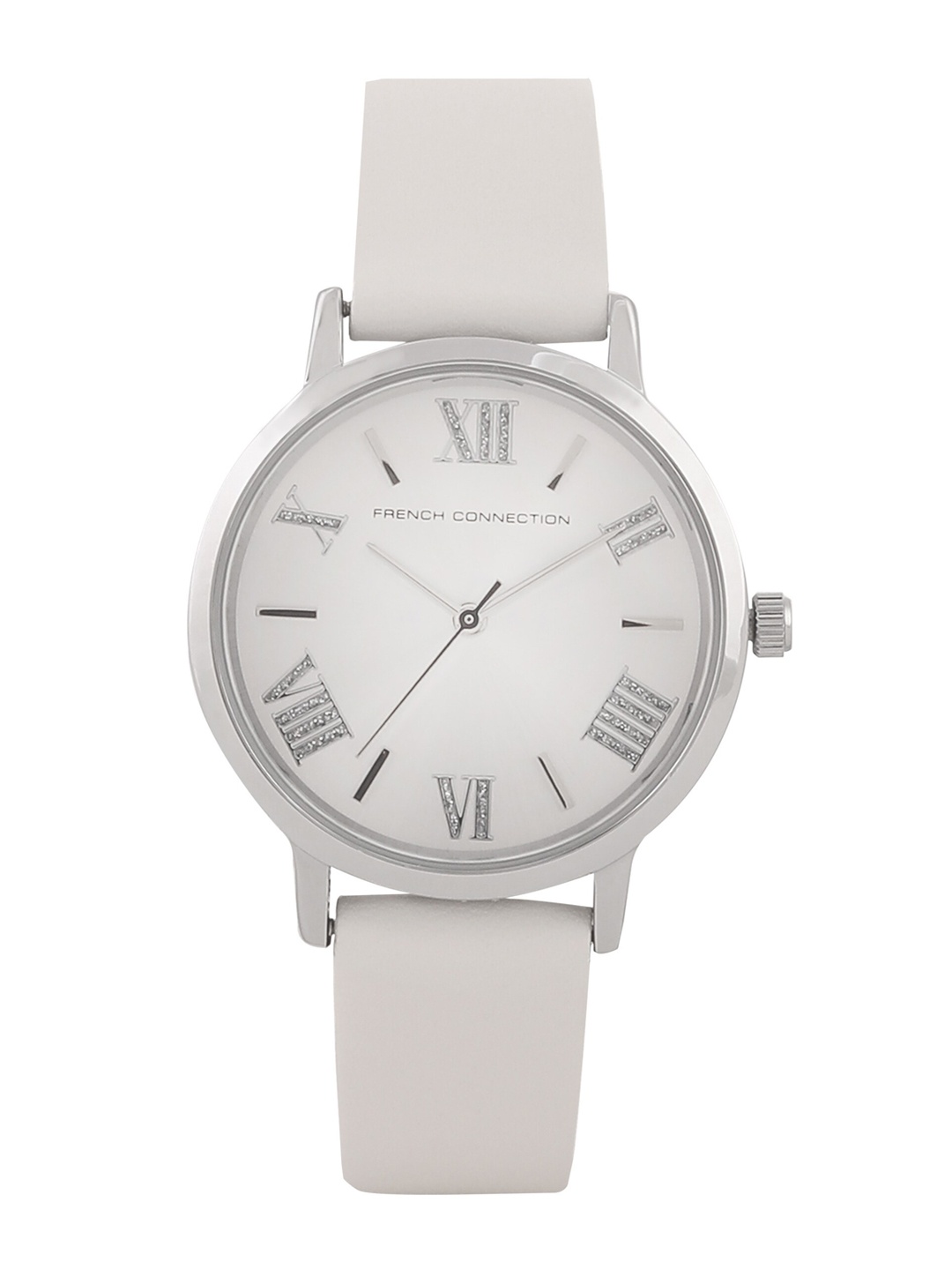 

French Connection Women Leather Straps Analogue Display Watch FCN00067E, Silver
