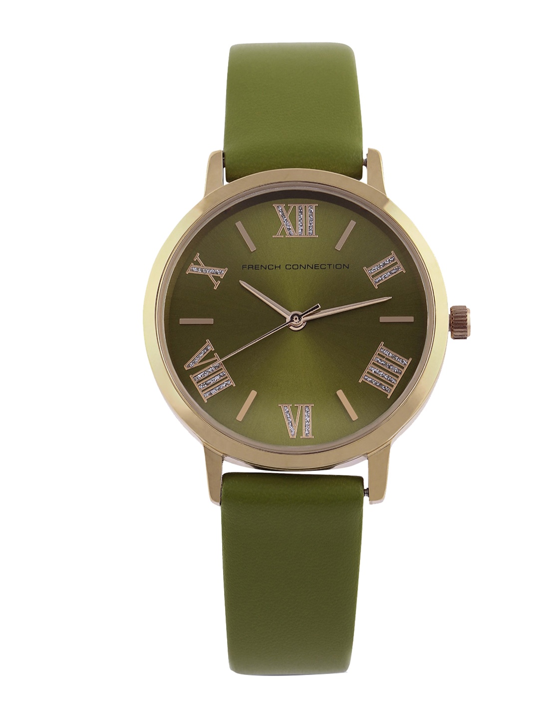 

French Connection Women Round Analogue Watch FCN00067D, Olive