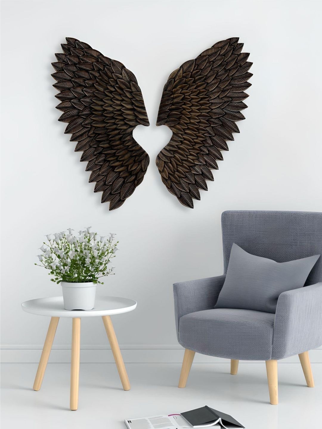 

The Art House Black Metal Textured Wings Wall Art