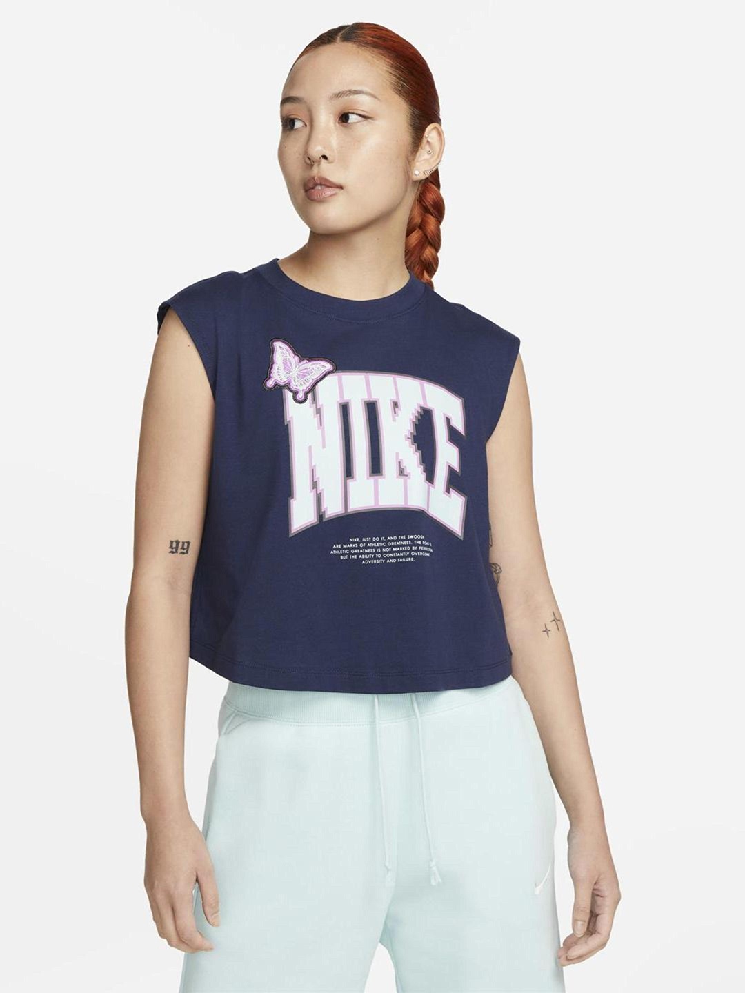 

Nike Women Sportswear Logo-Printed Tank T-Shirt, Navy blue