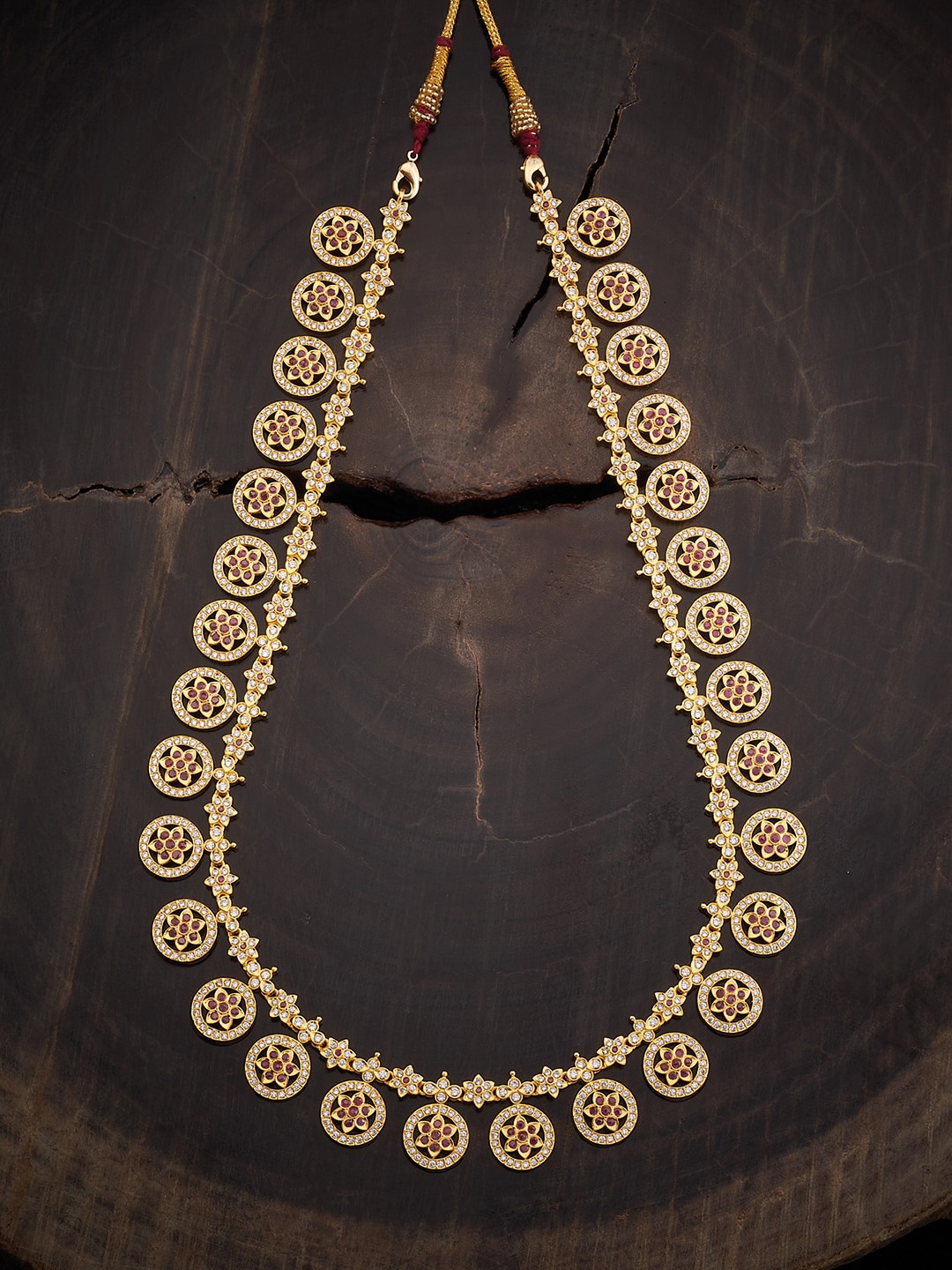 

Kushal's Fashion Jewellery Silver Gold-Plated Temple Necklace