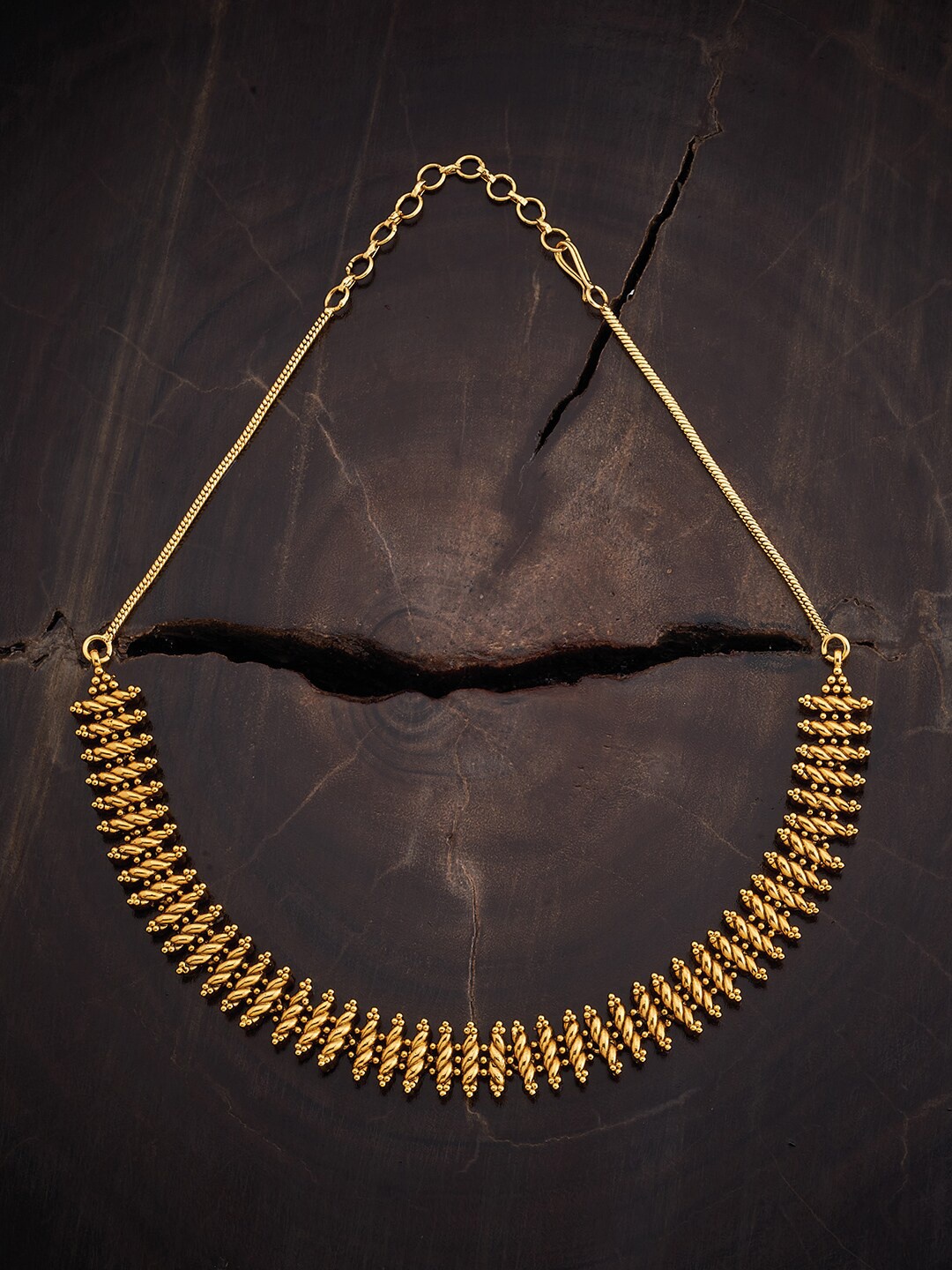 

Kushal's Fashion Jewellery Gold-Toned Silver Minimal Antique Necklace