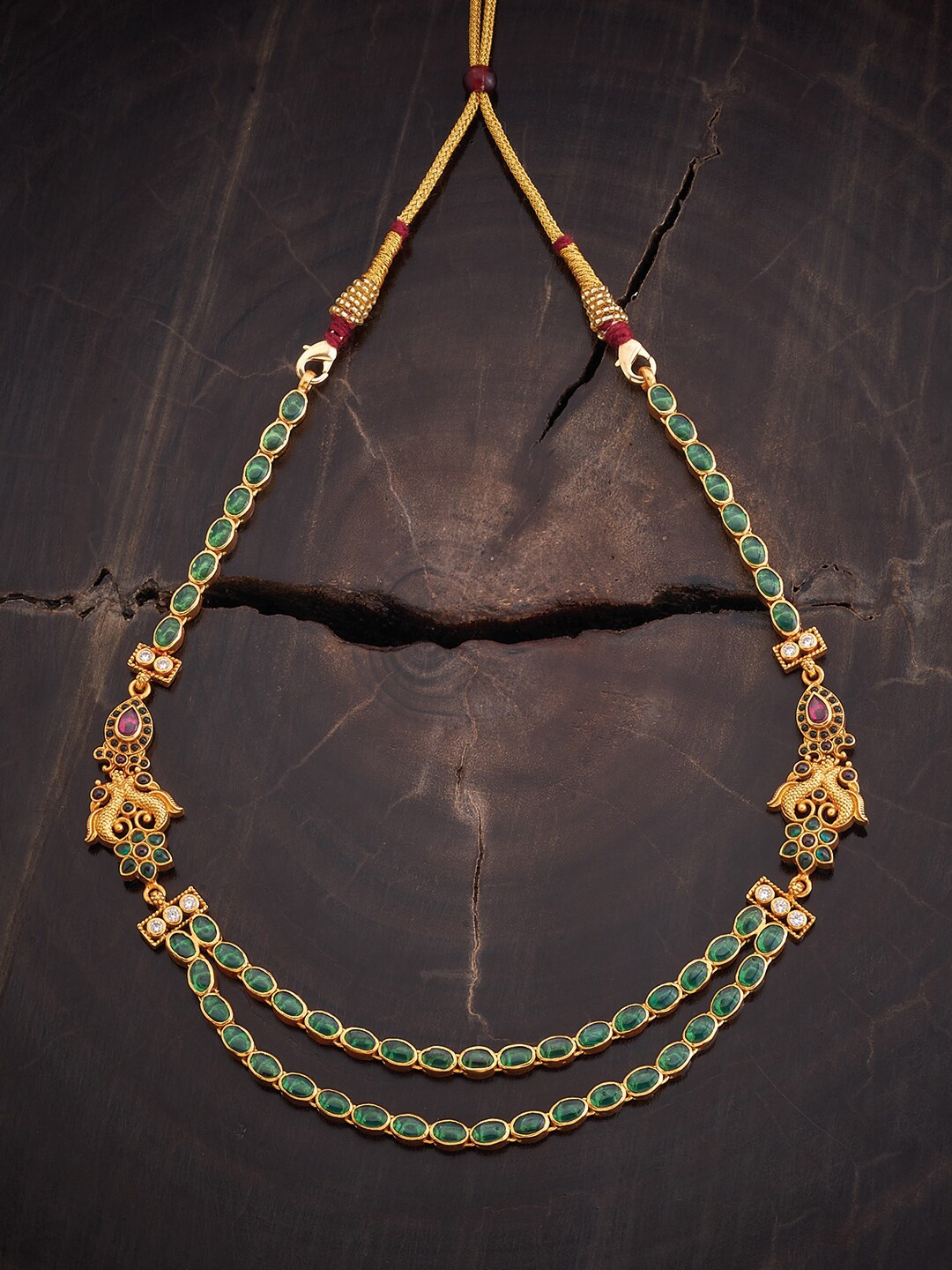 

Kushal's Fashion Jewellery 92.5 Pure Silver Temple Necklace, Gold