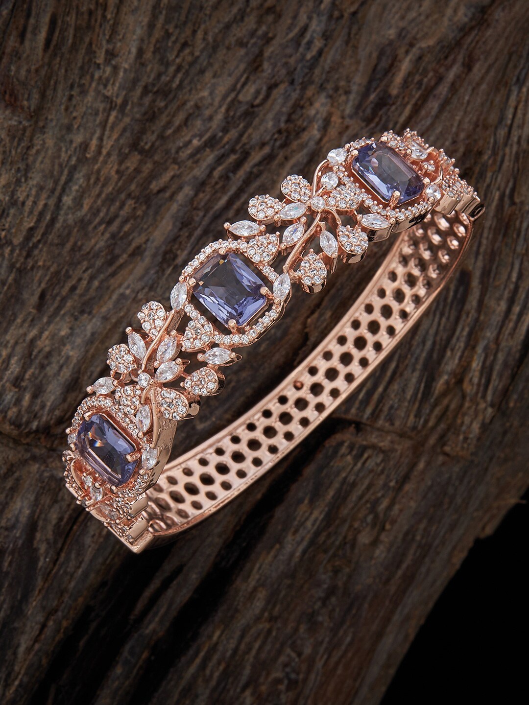 

Kushal's Fashion Jewellery Western Kada Bracelet, Rose gold
