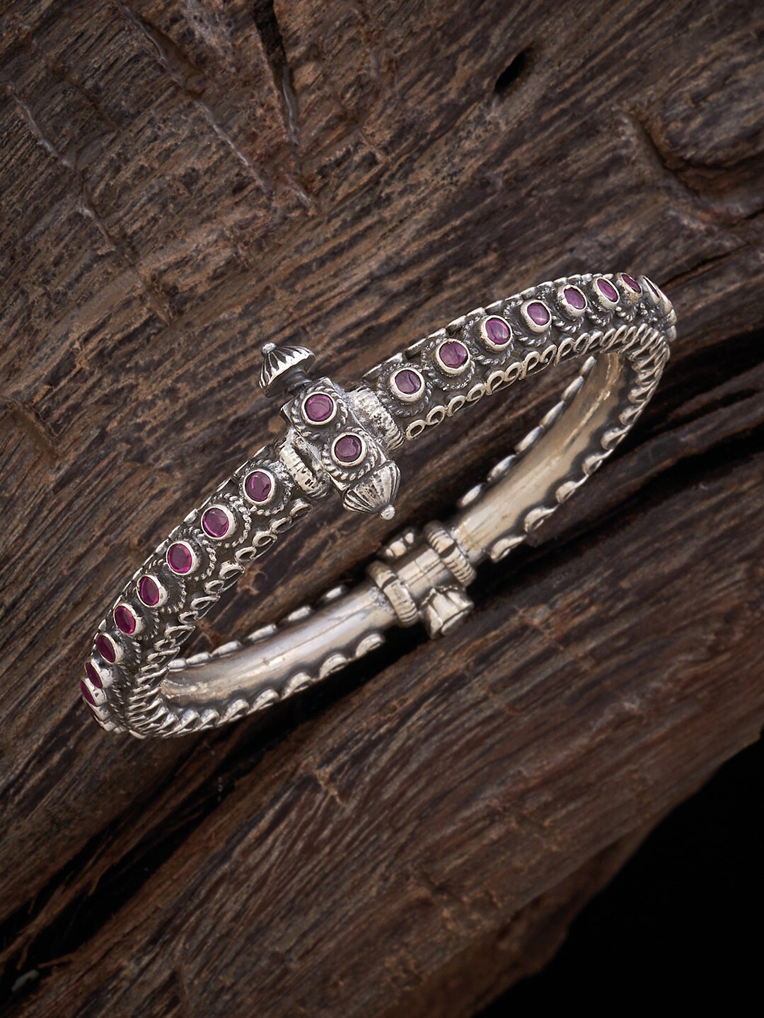 

Kushal's Fashion Jewellery Antique Bangle-Style Bracelet, Silver