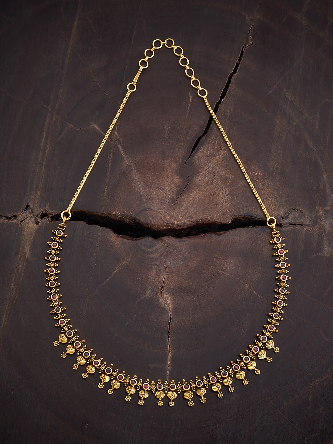 

Kushal's Fashion Jewellery Gold-Plated Silver Antique Necklace
