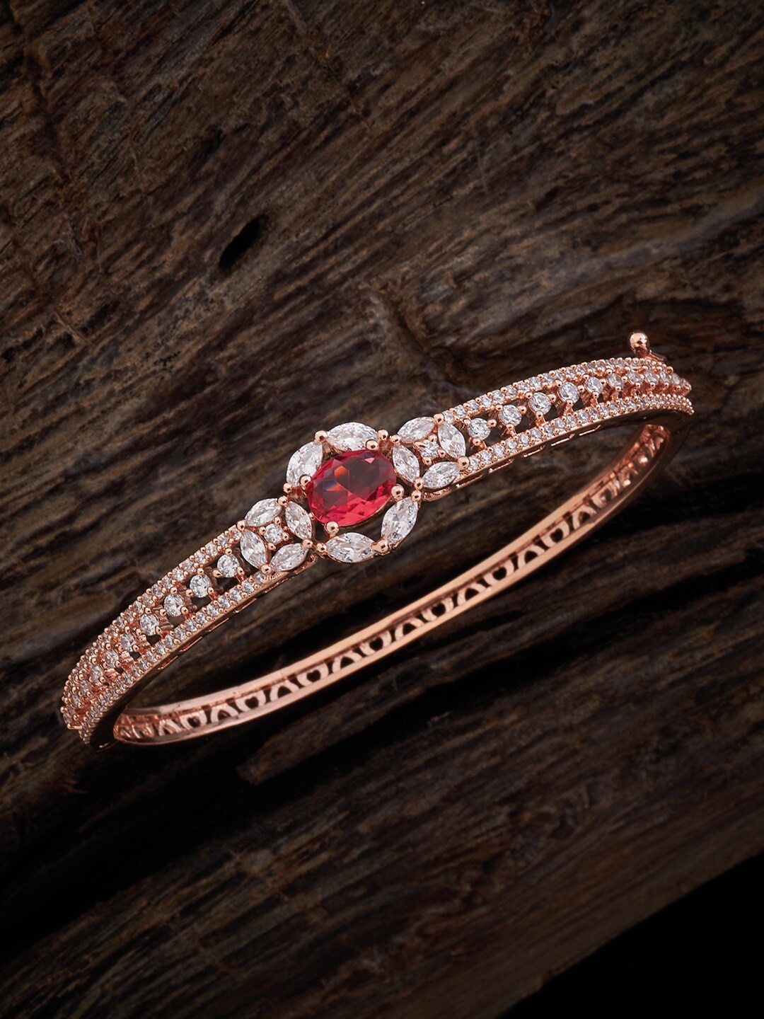 

Kushal's Fashion Jewellery Kada Bracelet, Rose gold