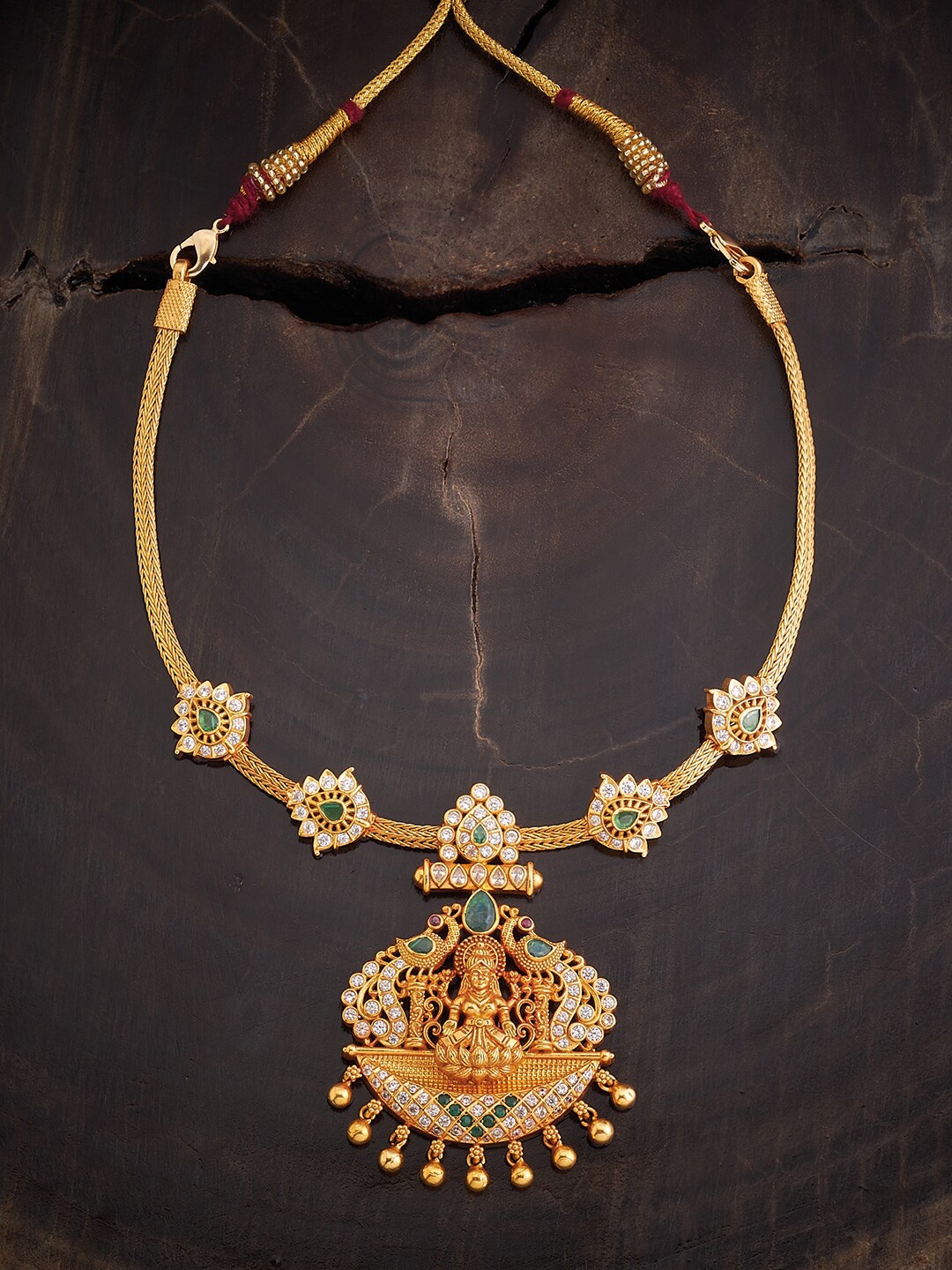 

Kushal's Fashion Jewellery Gold-Toned Silver Temple Necklace