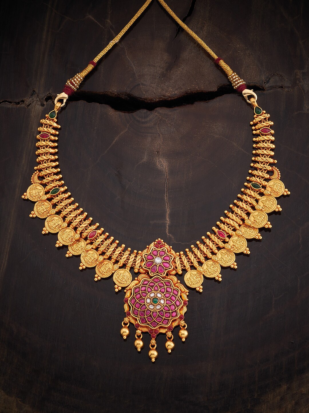 

Kushal's Fashion Jewellery Gold-Plated 92.5 Silver Stone Studded Necklace