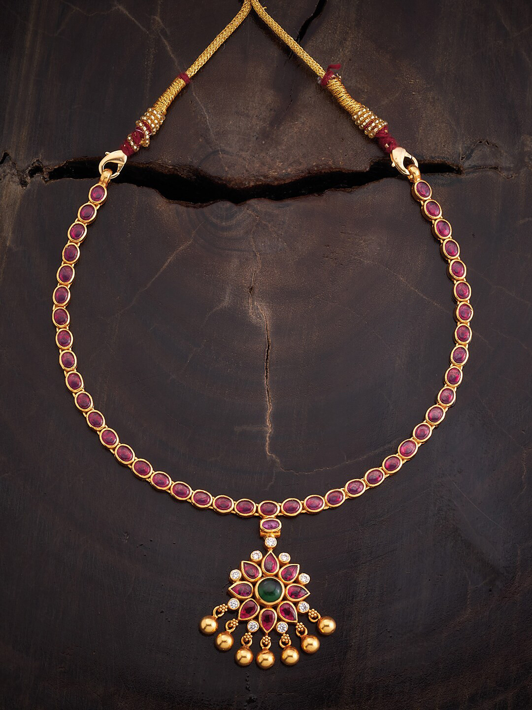 

Kushal's Fashion Jewellery Gold-Plated Ethnic Temple Necklace