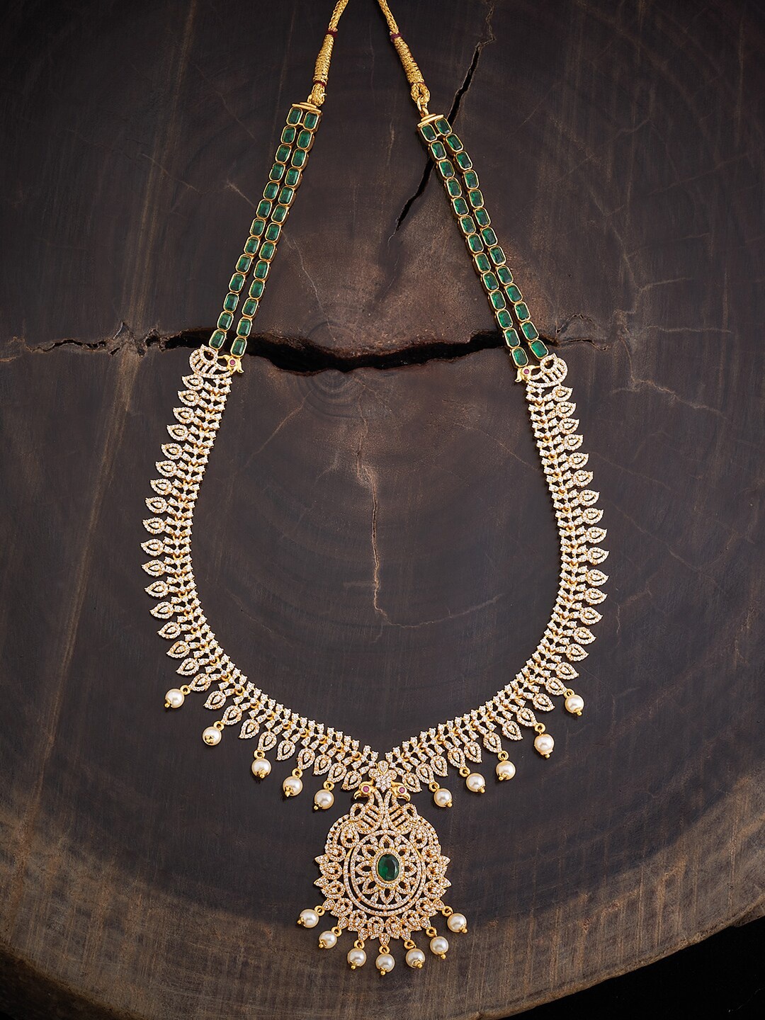 

Kushal's Fashion Jewellery Gold-Plated CZ Studded Necklace