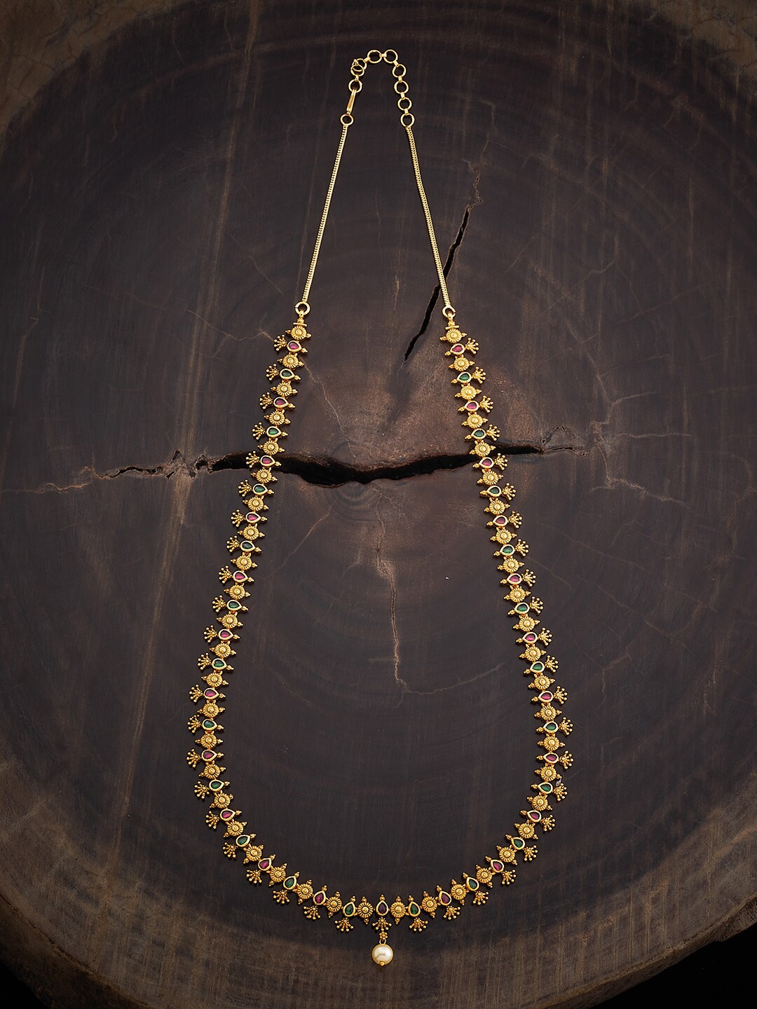 

Kushal's Fashion Jewellery Silver Antique Necklace, Gold