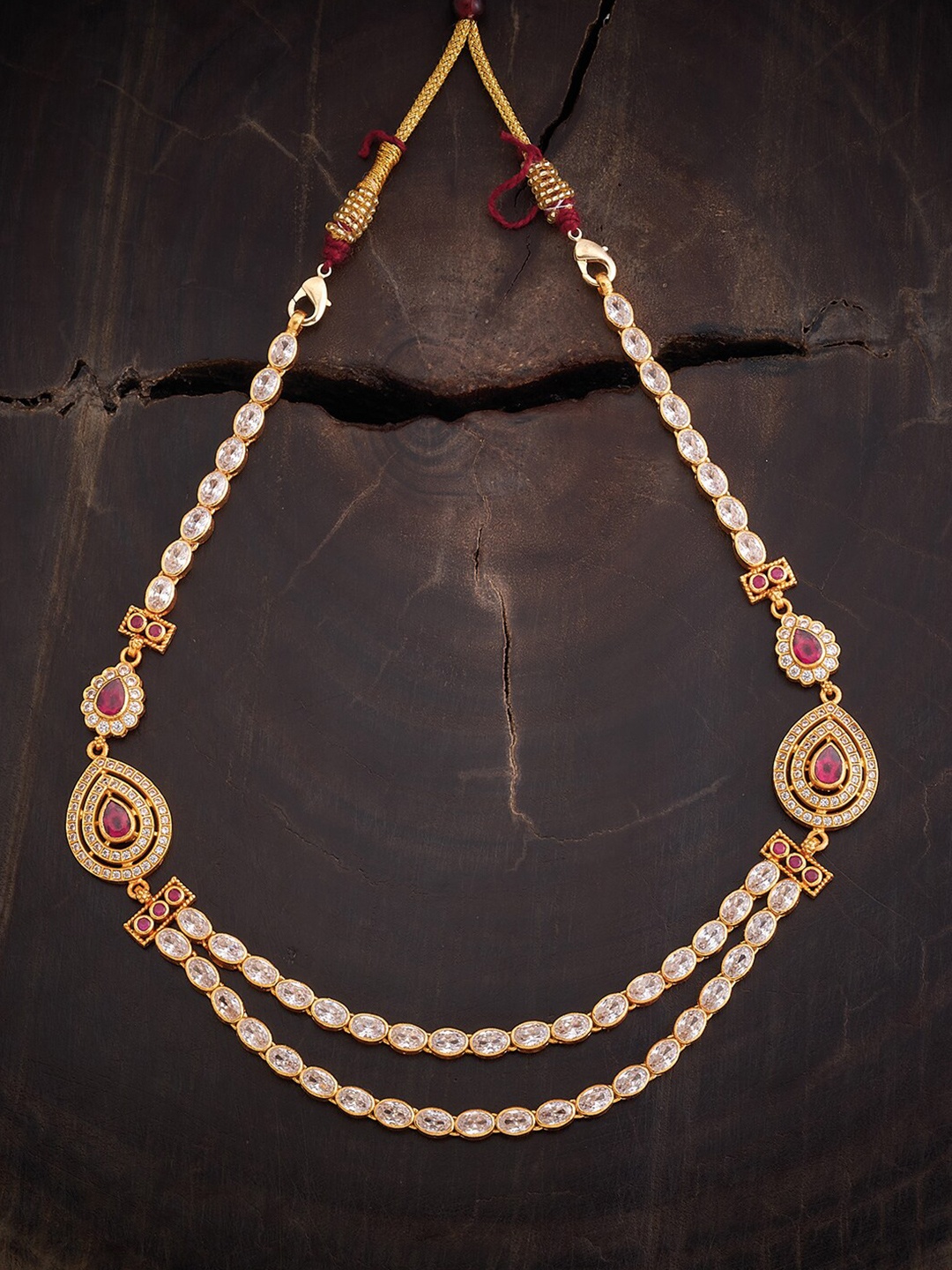 

Kushal's Fashion Jewellery Gold-Plated Silver Ethnic Temple Necklace