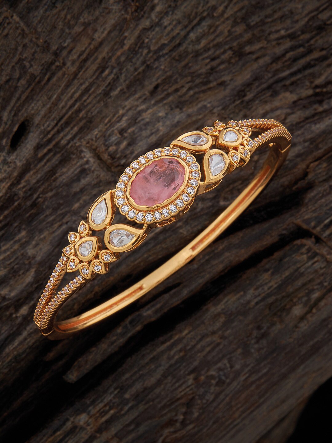 

Kushal's Fashion Jewellery Western Kada Bracelet, Gold