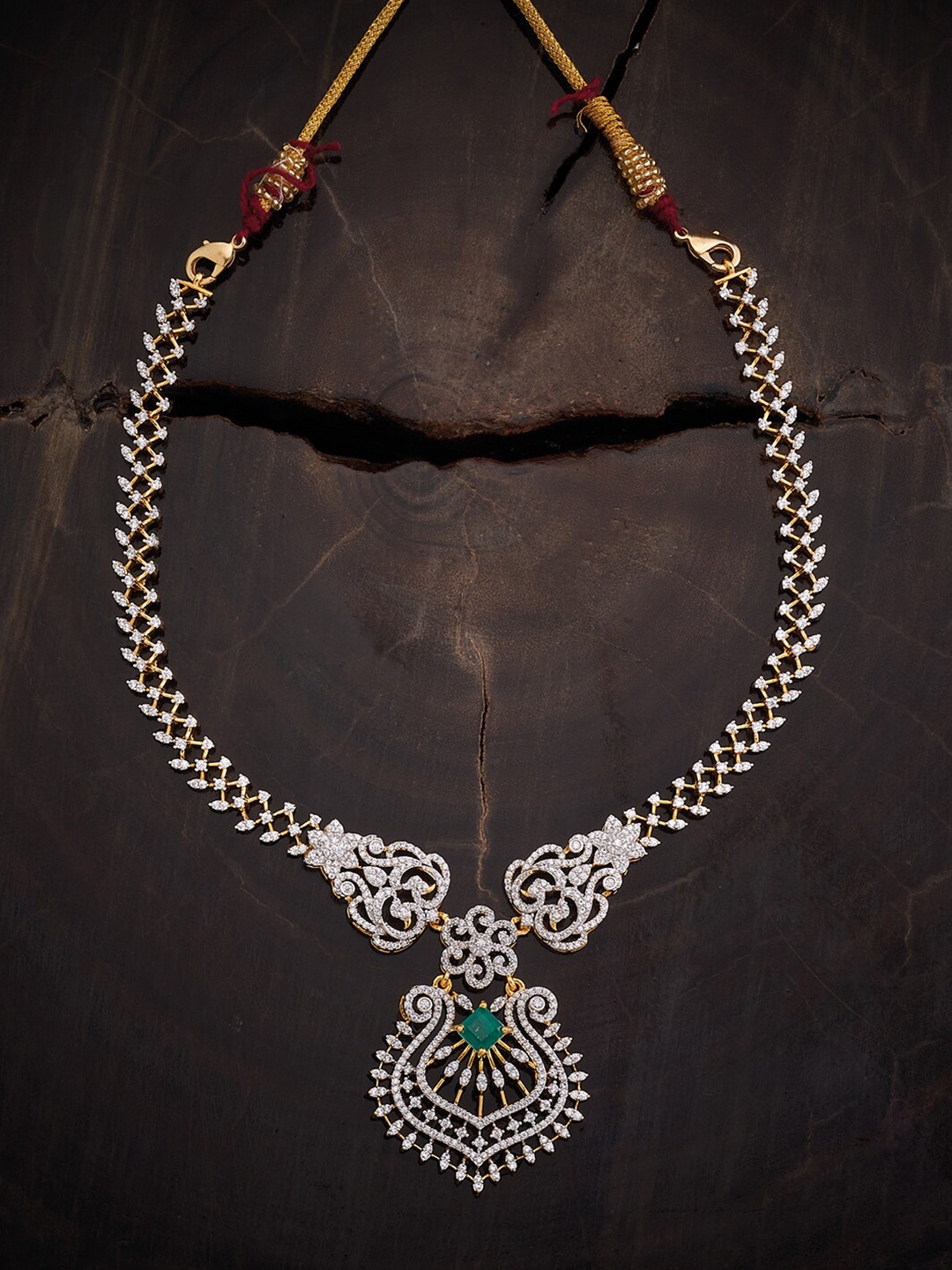

Kushal's Fashion Jewellery Silver Gold-Plated Necklace