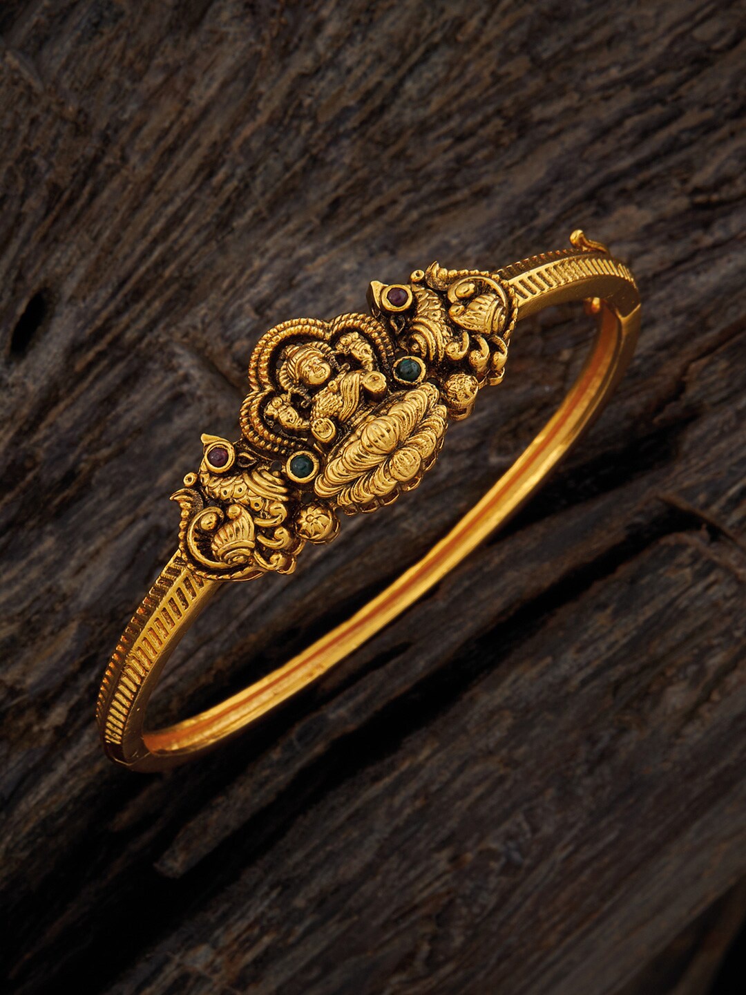 

Kushal's Fashion Jewellery Antique Bangle-Style Bracelet, Gold