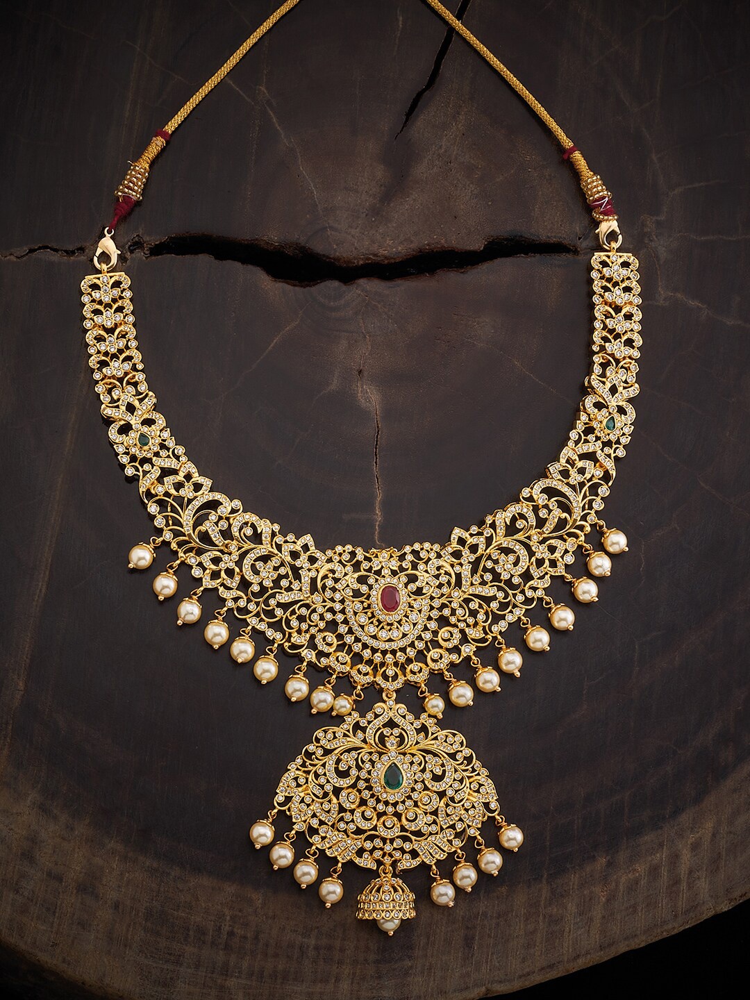 

Kushal's Fashion Jewellery Silver Gold-Plated Necklace