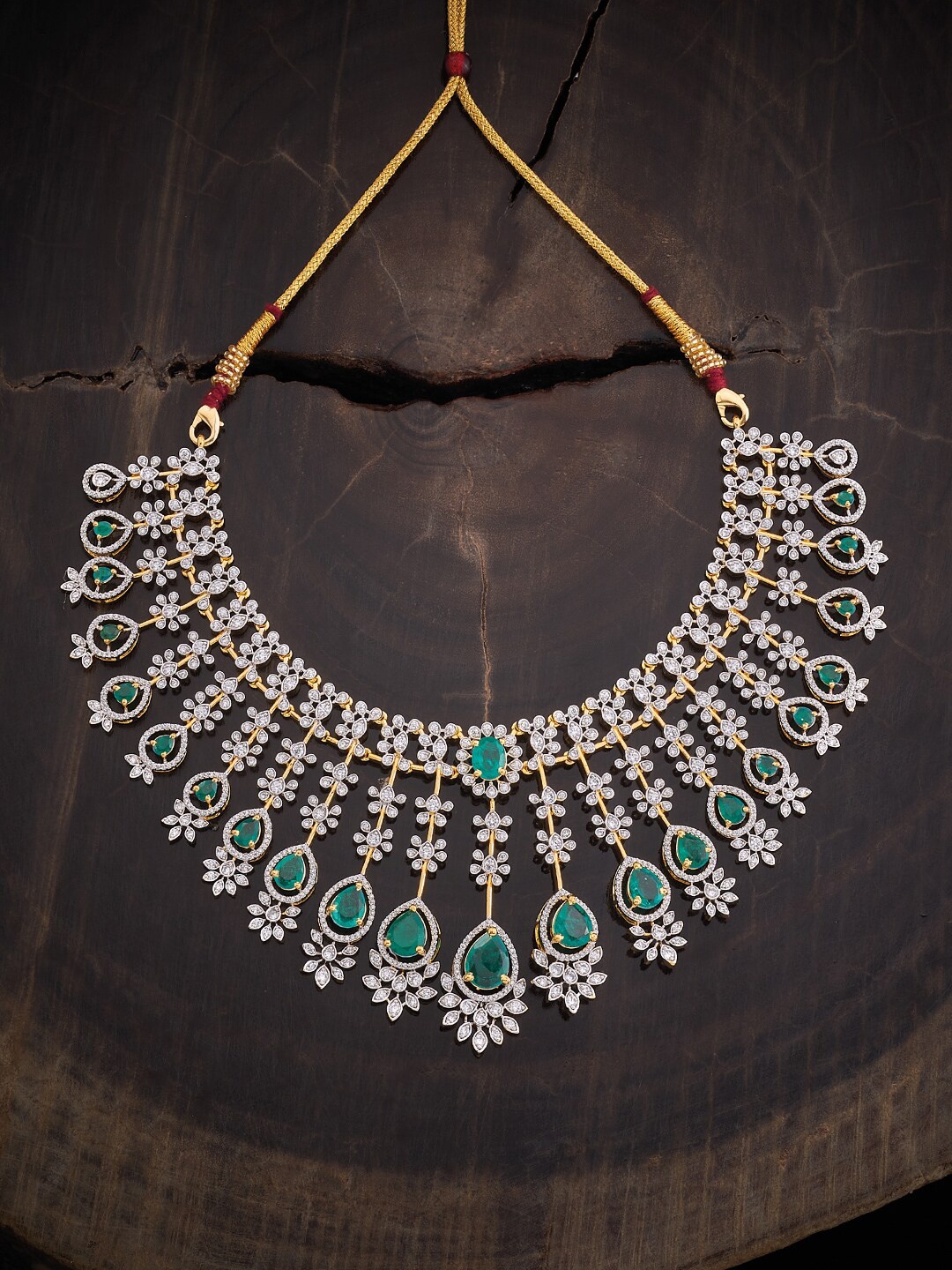 

Kushal's Fashion Jewellery 92.5 Pure Silver Rose Gold-Plated Statement Necklace