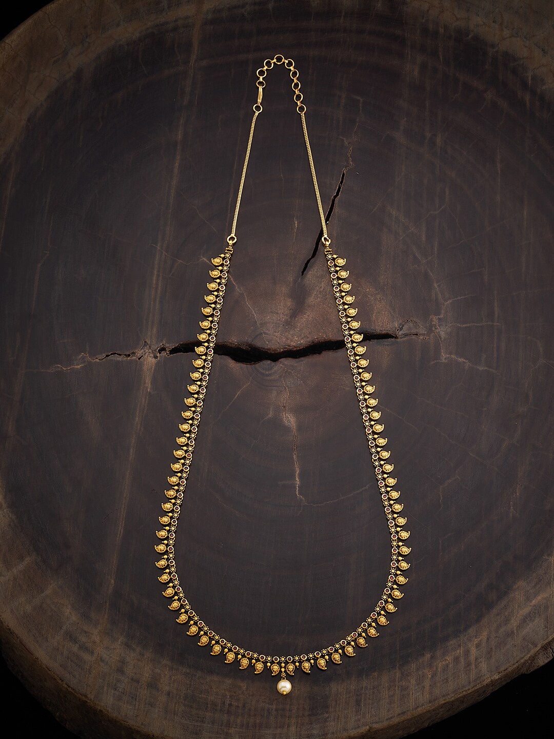 

Kushal's Fashion Jewellery Silver Antique Necklace, Gold