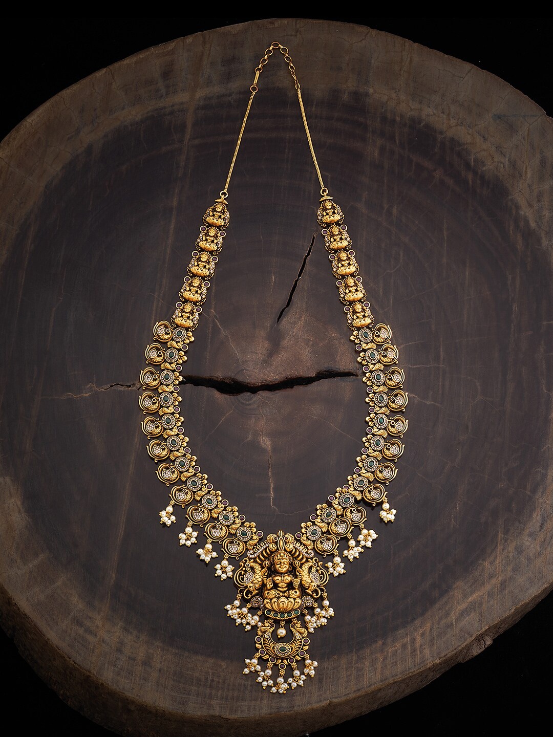 

Kushal's Fashion Jewellery Gold-Toned Silver Statement Antique Necklace