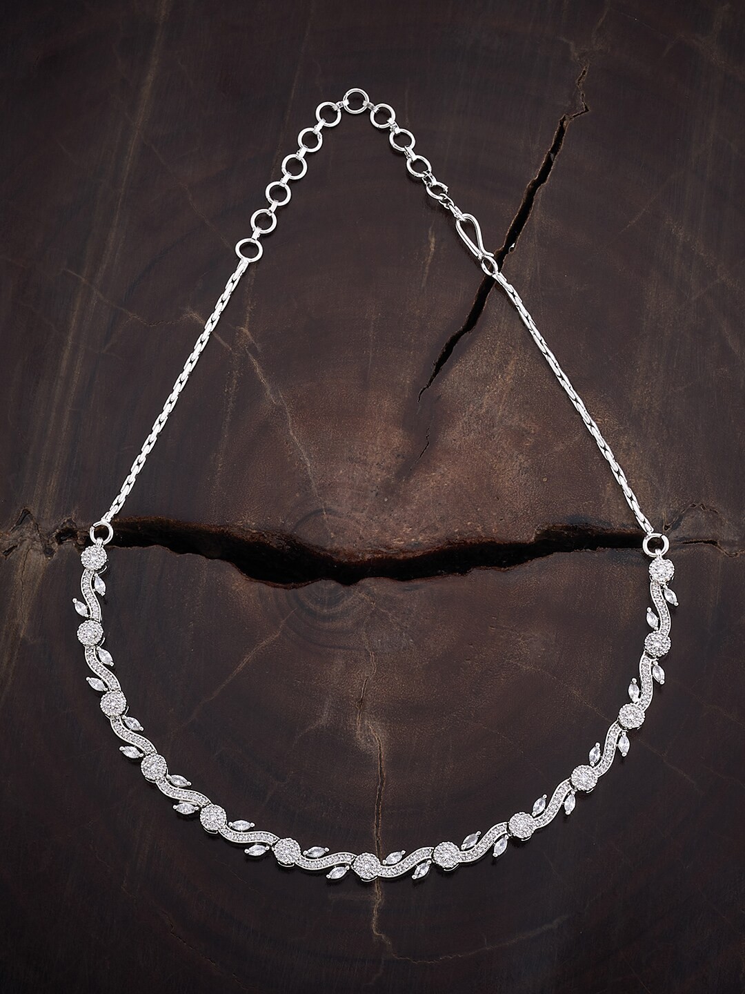 

Kushal's Fashion Jewellery Copper Rhodium-Plated Necklace, Silver