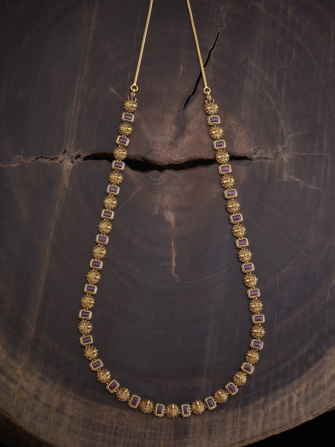 

Kushal's Fashion Jewellery Gold-Toned & Red Silver Antique Necklace