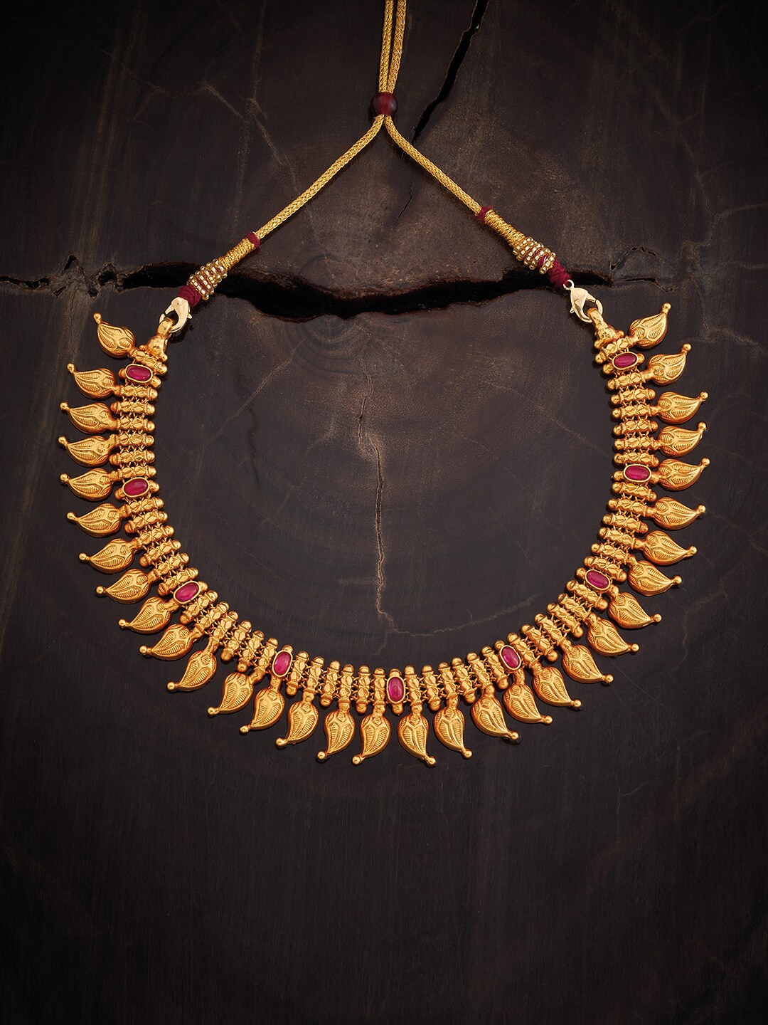 

Kushal's Fashion Jewellery Silver Temple Necklace, Gold