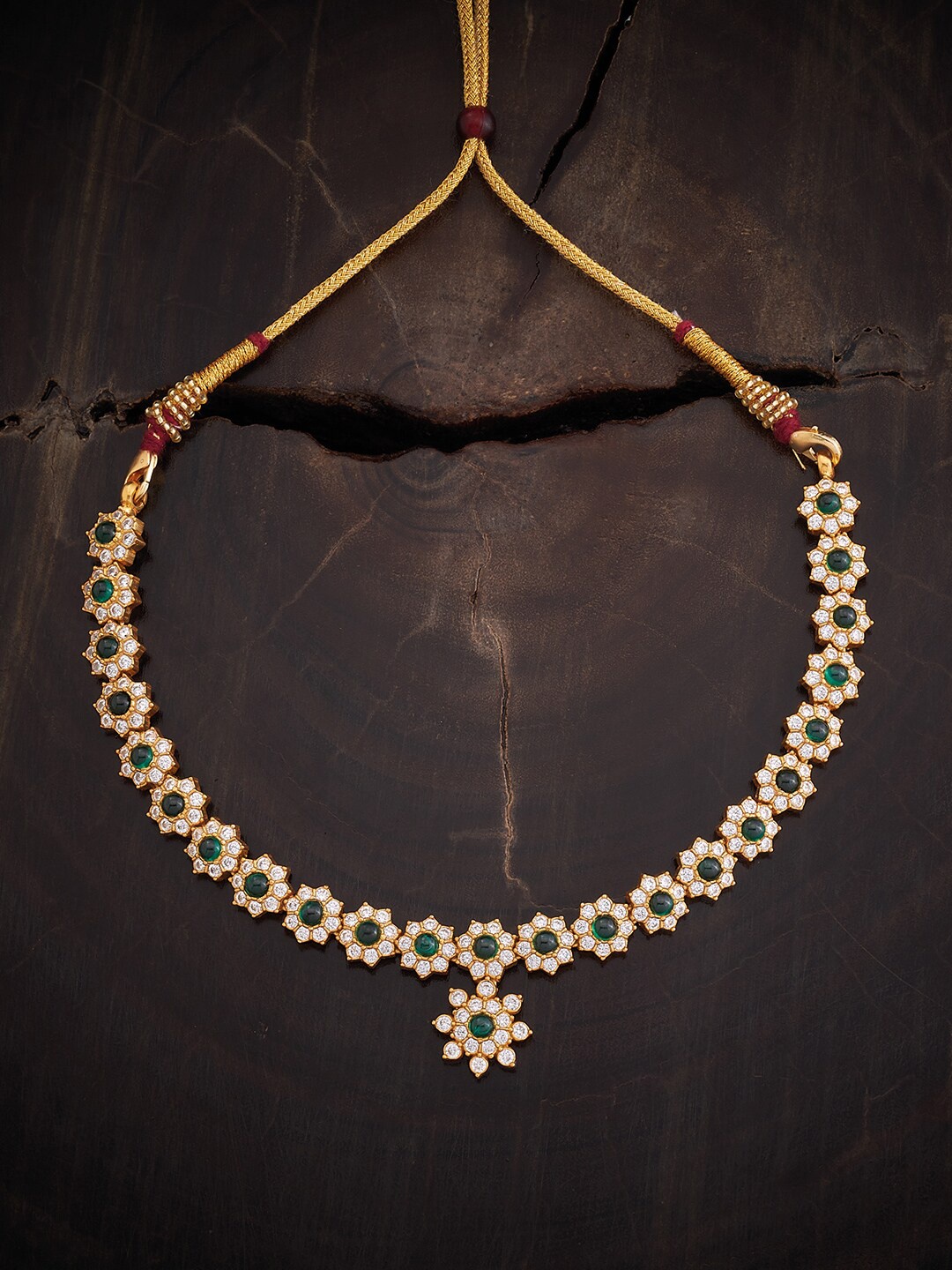 

Kushal's Fashion Jewellery Silver Temple Necklace, Gold