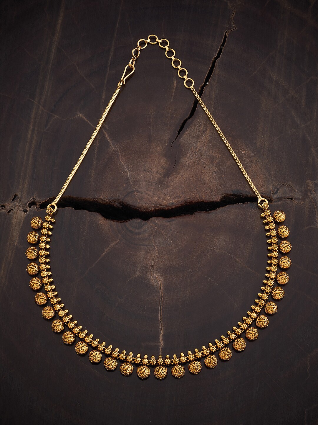 

Kushal's Fashion Jewellery Gold-Toned Silver Antique Necklace