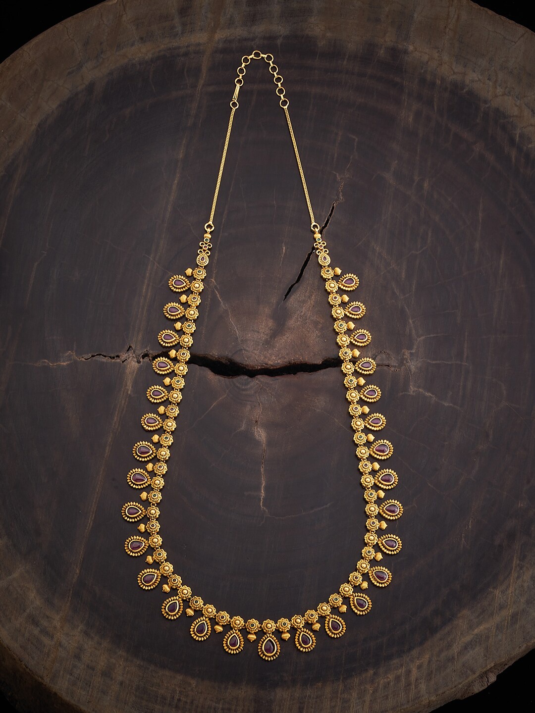 

Kushal's Fashion Jewellery Copper CZ-Studded Necklace, Gold