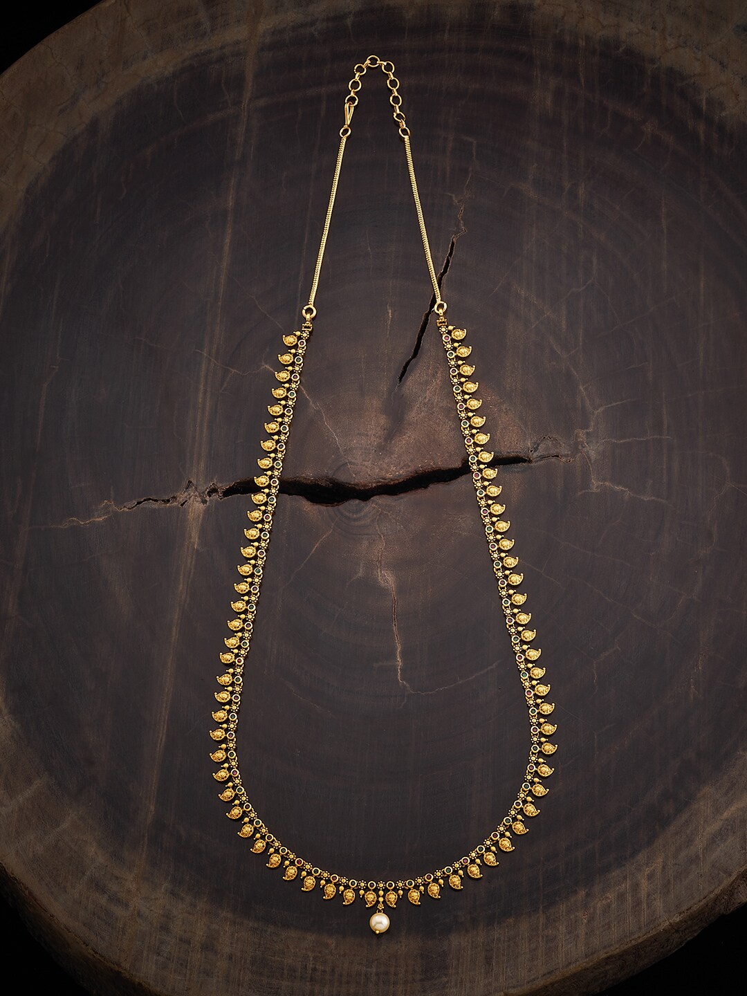 

Kushal's Fashion Jewellery Silver Antique Necklace, Gold