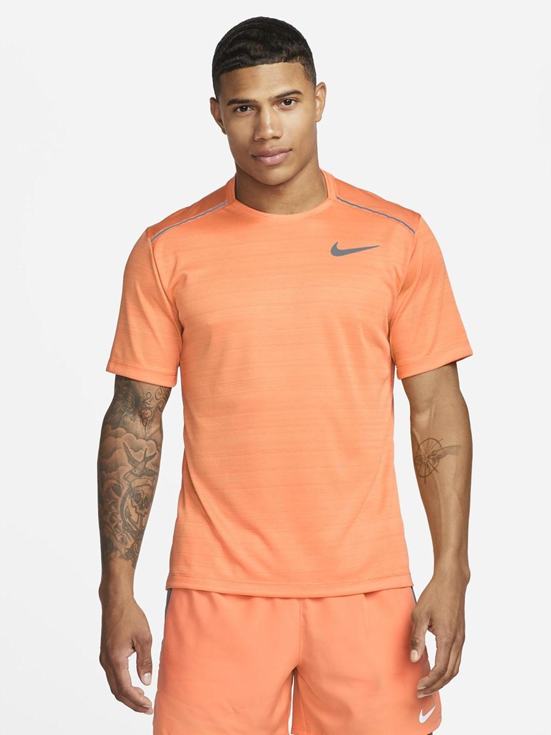 

Nike Dri-FIT Miler Short-Sleeve Running T-Shirt, Orange