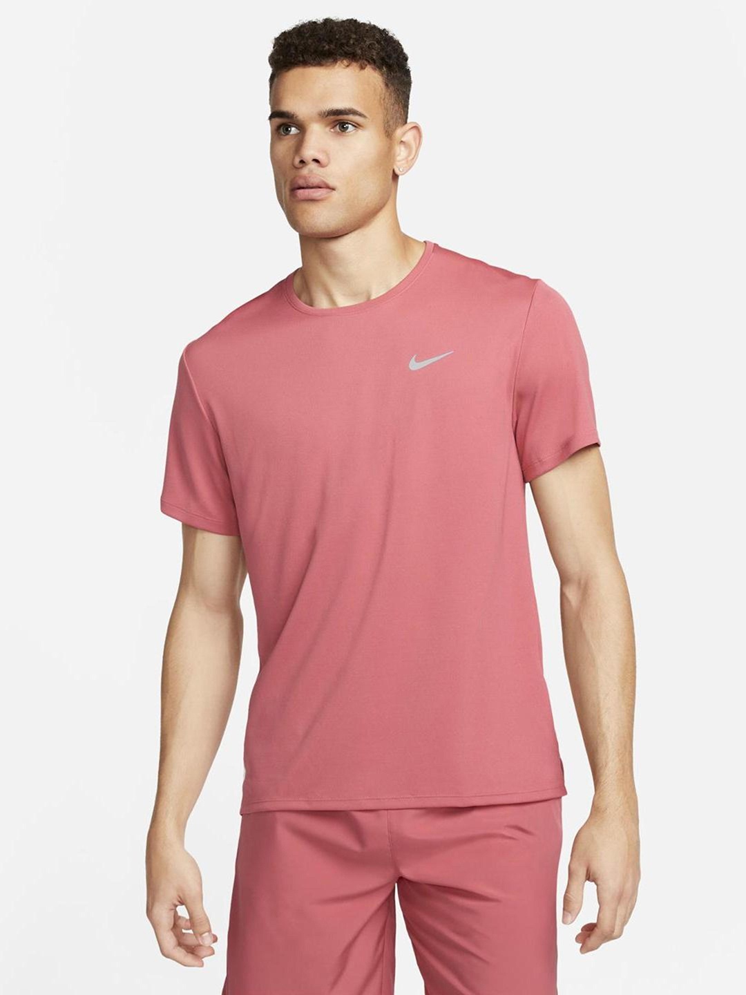 

Nike Dri-FIT UV Miler Short-Sleeve Running T-Shirt, Peach